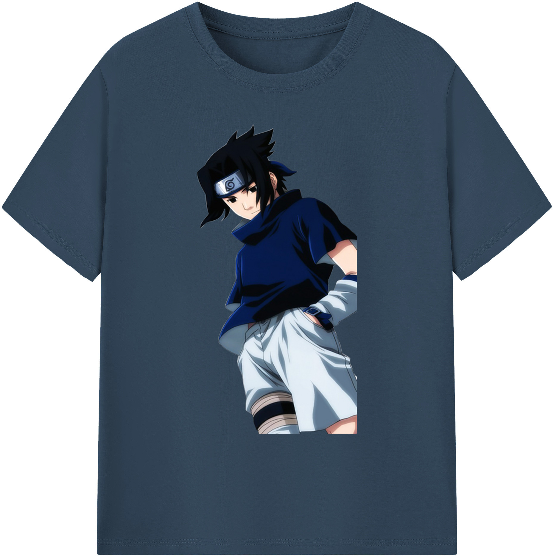 （画像用） NARUTO -ナルト- うちは サスケ Uchiha Sasuke 綿100％ メンズ半袖Tシャツ｜肌触りやわらか＆通気性