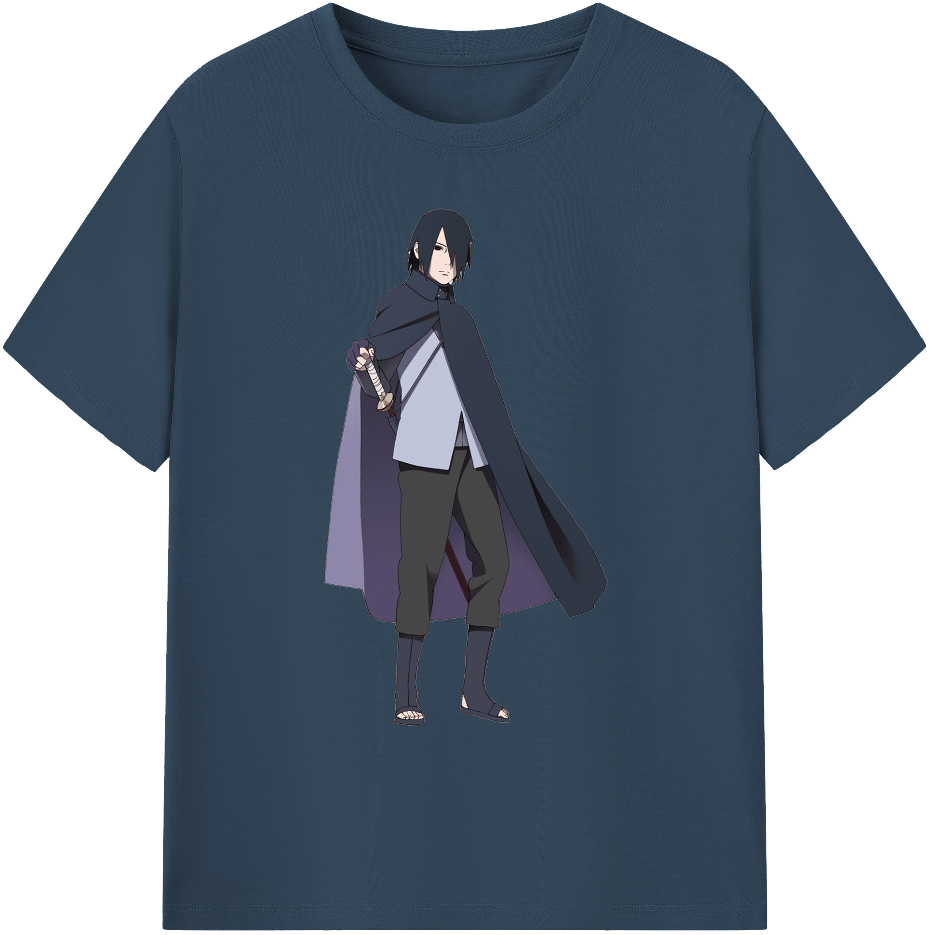 （画像用） NARUTO -ナルト- うちは サスケ Uchiha Sasuke 綿100％ メンズ半袖Tシャツ｜肌触りやわらか＆通気性