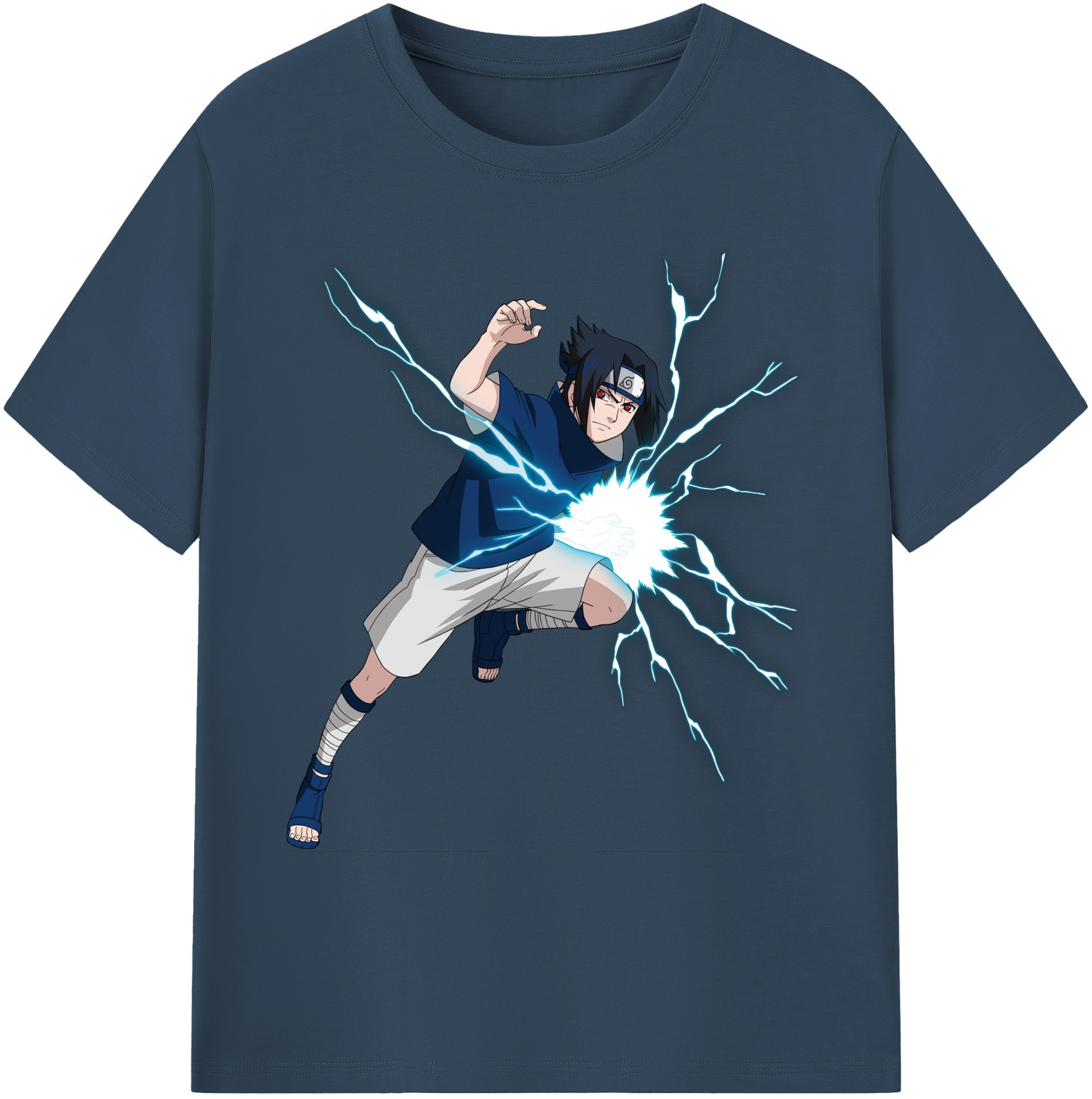 （画像用） NARUTO -ナルト- うちは サスケ Uchiha Sasuke 綿100％ メンズ半袖Tシャツ｜肌触りやわらか＆通気性