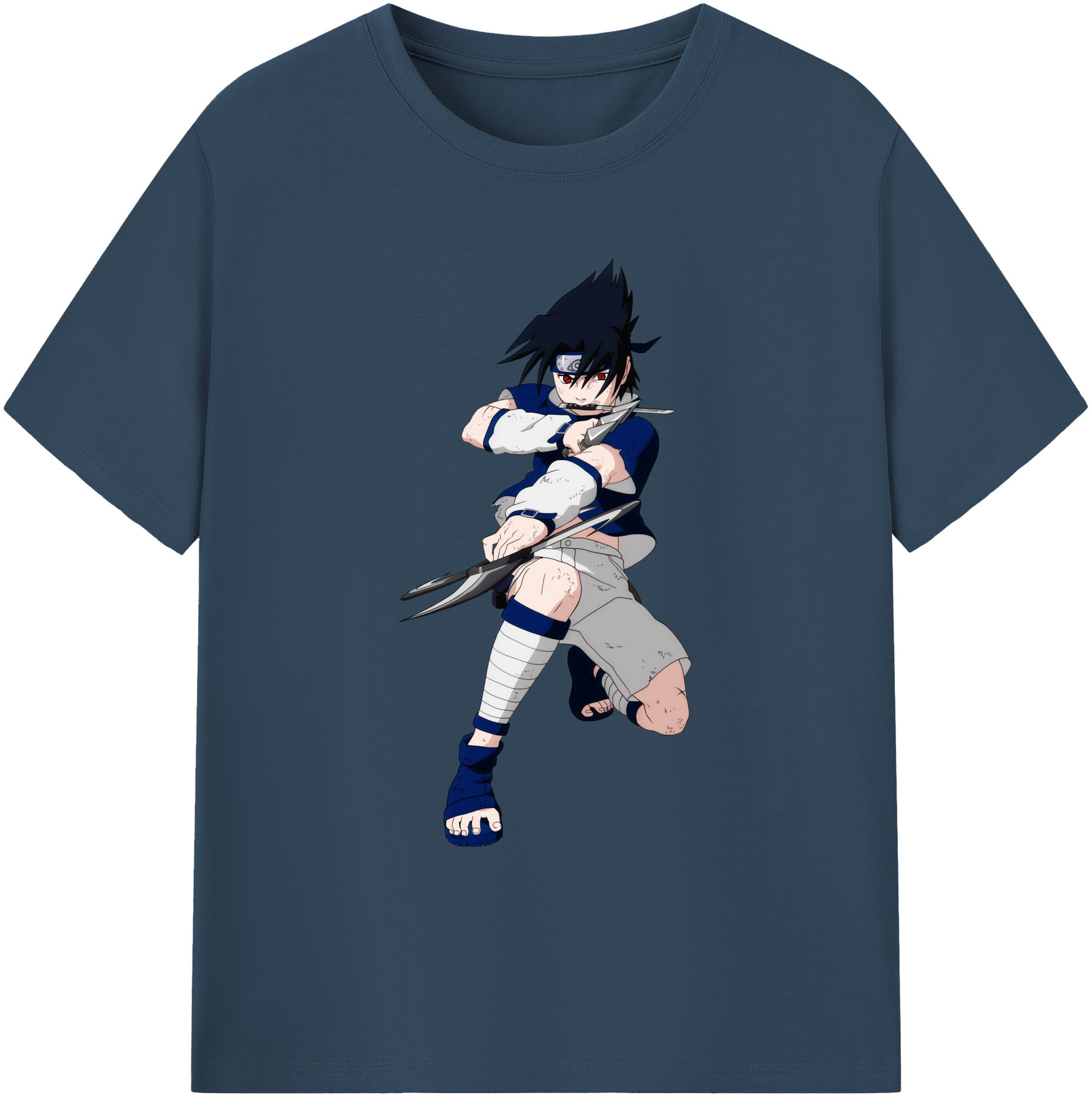 （画像用） NARUTO -ナルト- うちは サスケ Uchiha Sasuke 綿100％ メンズ半袖Tシャツ｜肌触りやわらか＆通気性