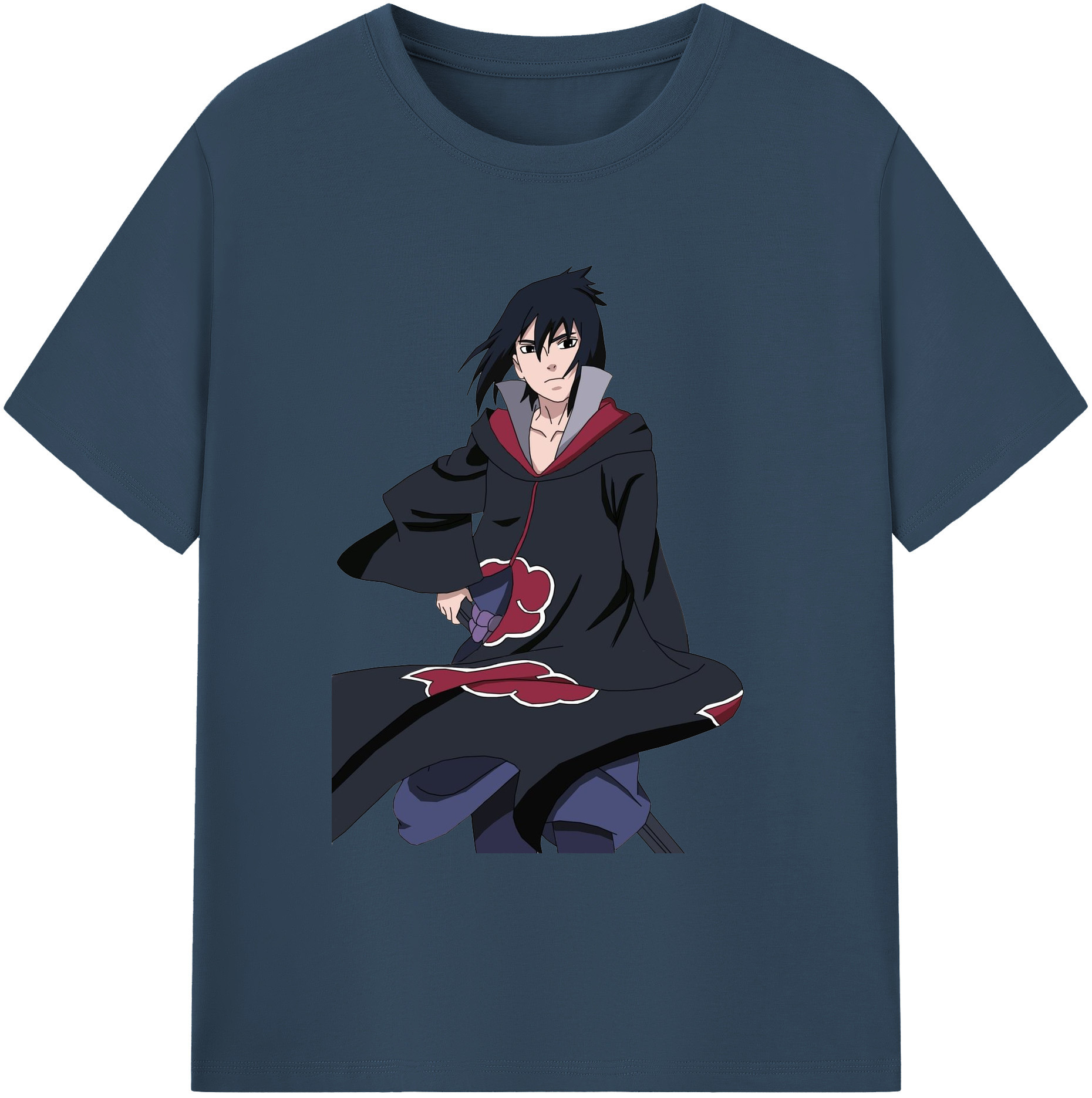 （画像用） NARUTO -ナルト- うちは サスケ Uchiha Sasuke 綿100％ メンズ半袖Tシャツ｜肌触りやわらか＆通気性