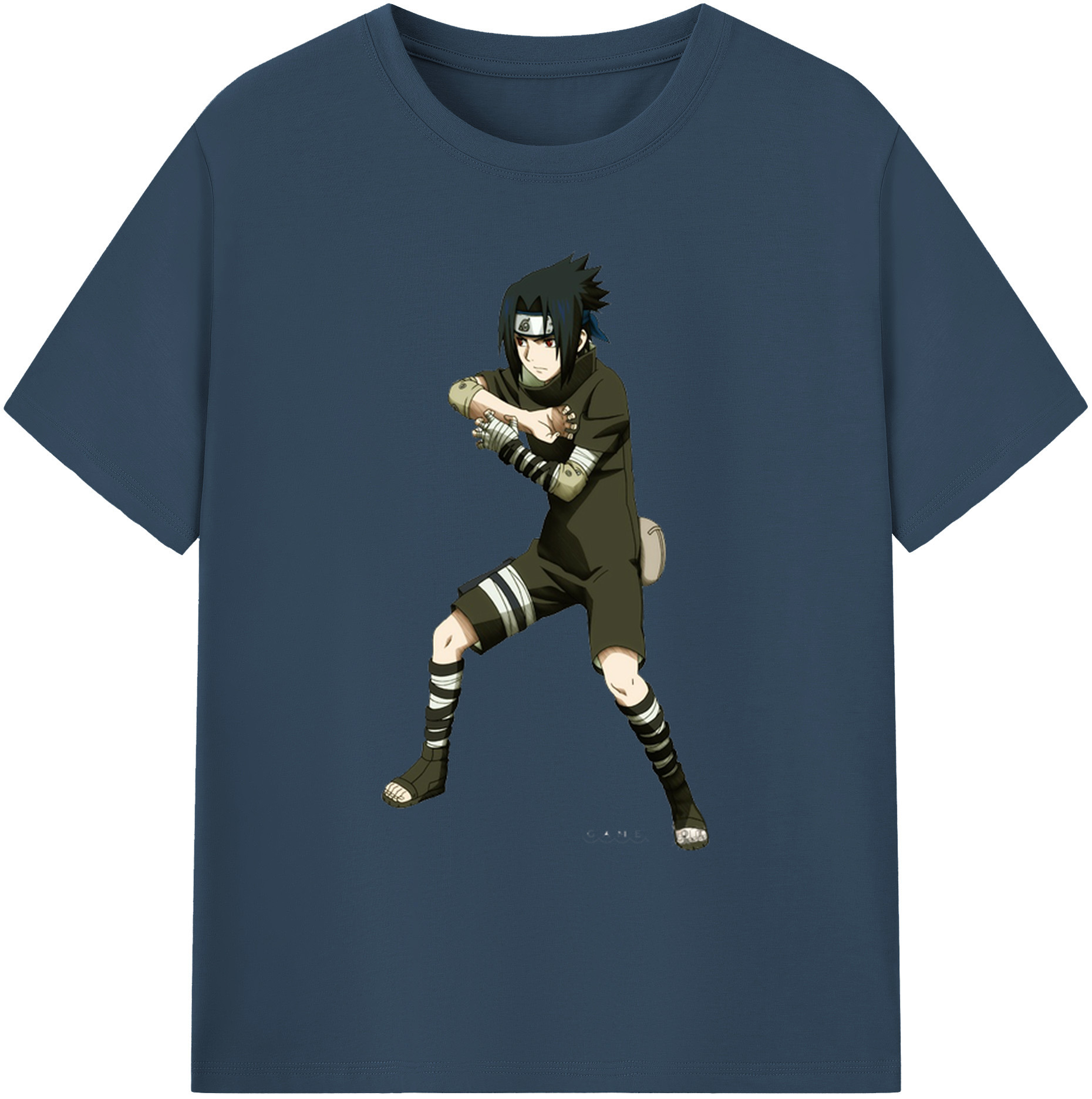 （画像用） NARUTO -ナルト- うちは サスケ Uchiha Sasuke 綿100％ メンズ半袖Tシャツ｜肌触りやわらか＆通気性