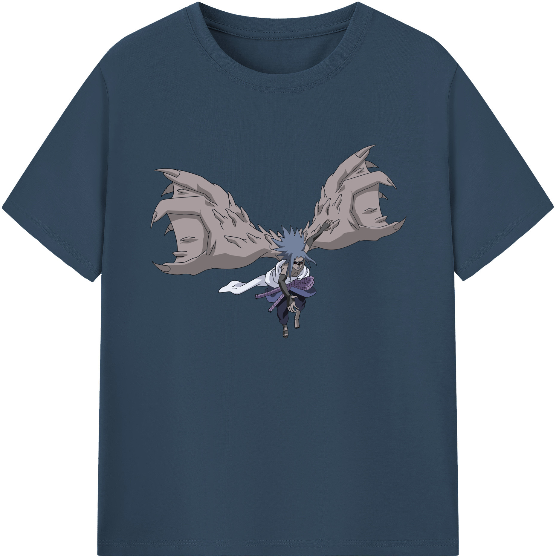 （画像用） NARUTO -ナルト- うちは サスケ Uchiha Sasuke 綿100％ メンズ半袖Tシャツ｜肌触りやわらか＆通気性
