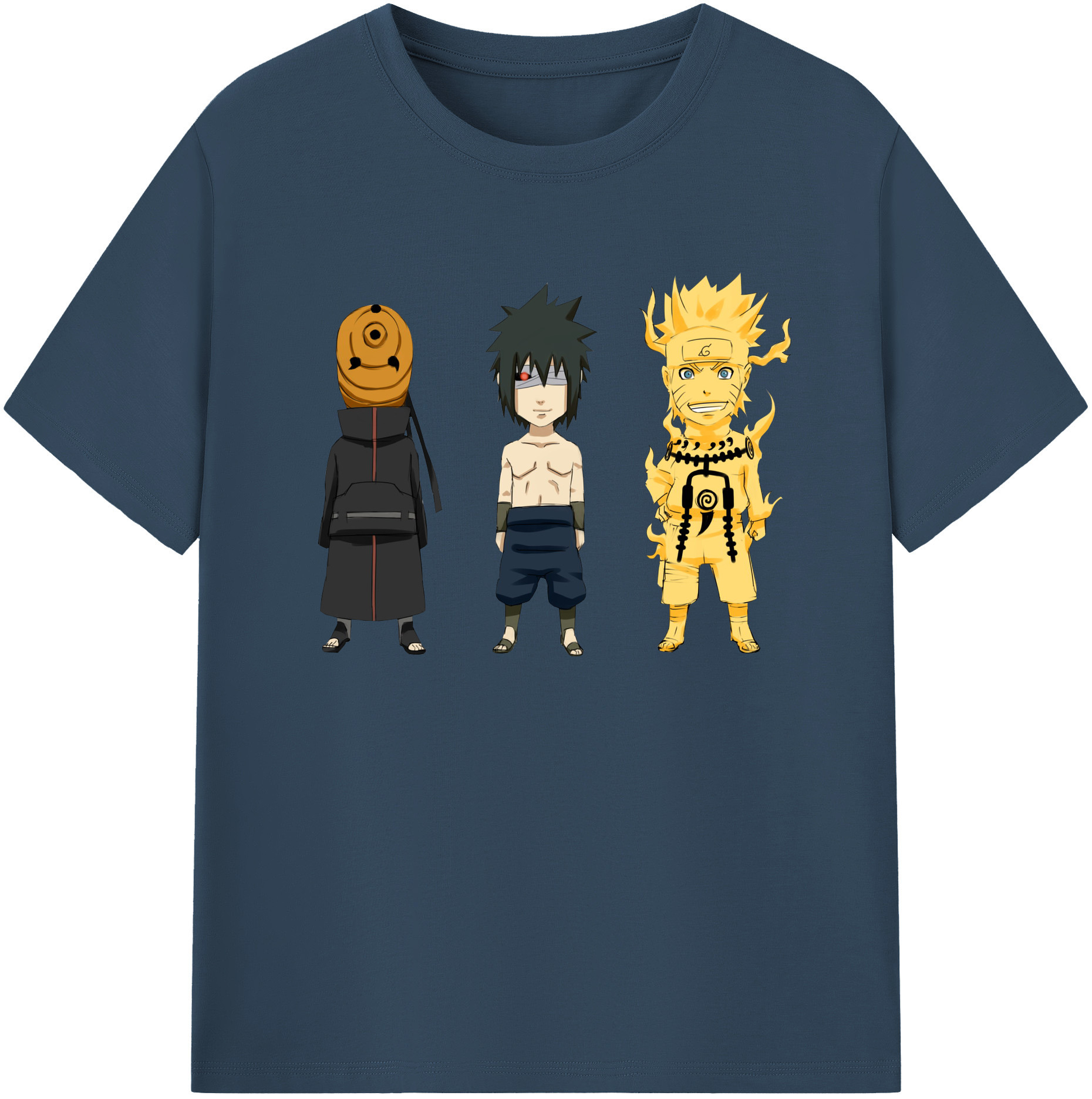 （画像用） NARUTO -ナルト- うちは サスケ Uchiha Sasuke 綿100％ メンズ半袖Tシャツ｜肌触りやわらか＆通気性