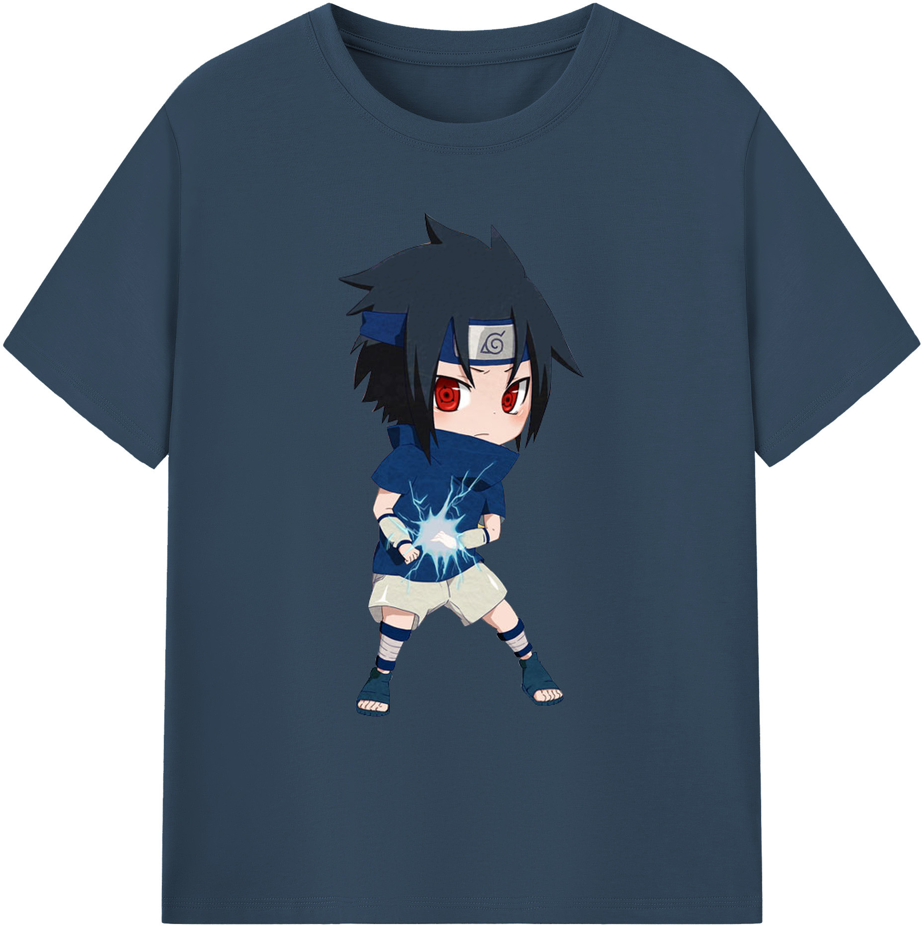 （画像用） NARUTO -ナルト- うちは サスケ Uchiha Sasuke 綿100％ メンズ半袖Tシャツ｜肌触りやわらか＆通気性