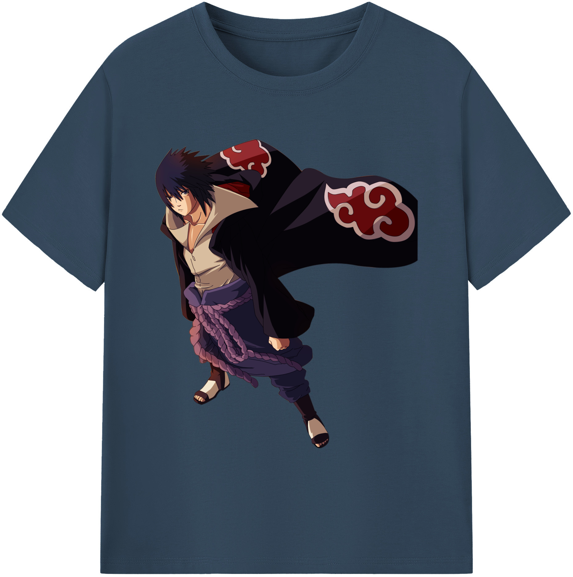 （画像用） NARUTO -ナルト- うちは サスケ Uchiha Sasuke 綿100％ メンズ半袖Tシャツ｜肌触りやわらか＆通気性