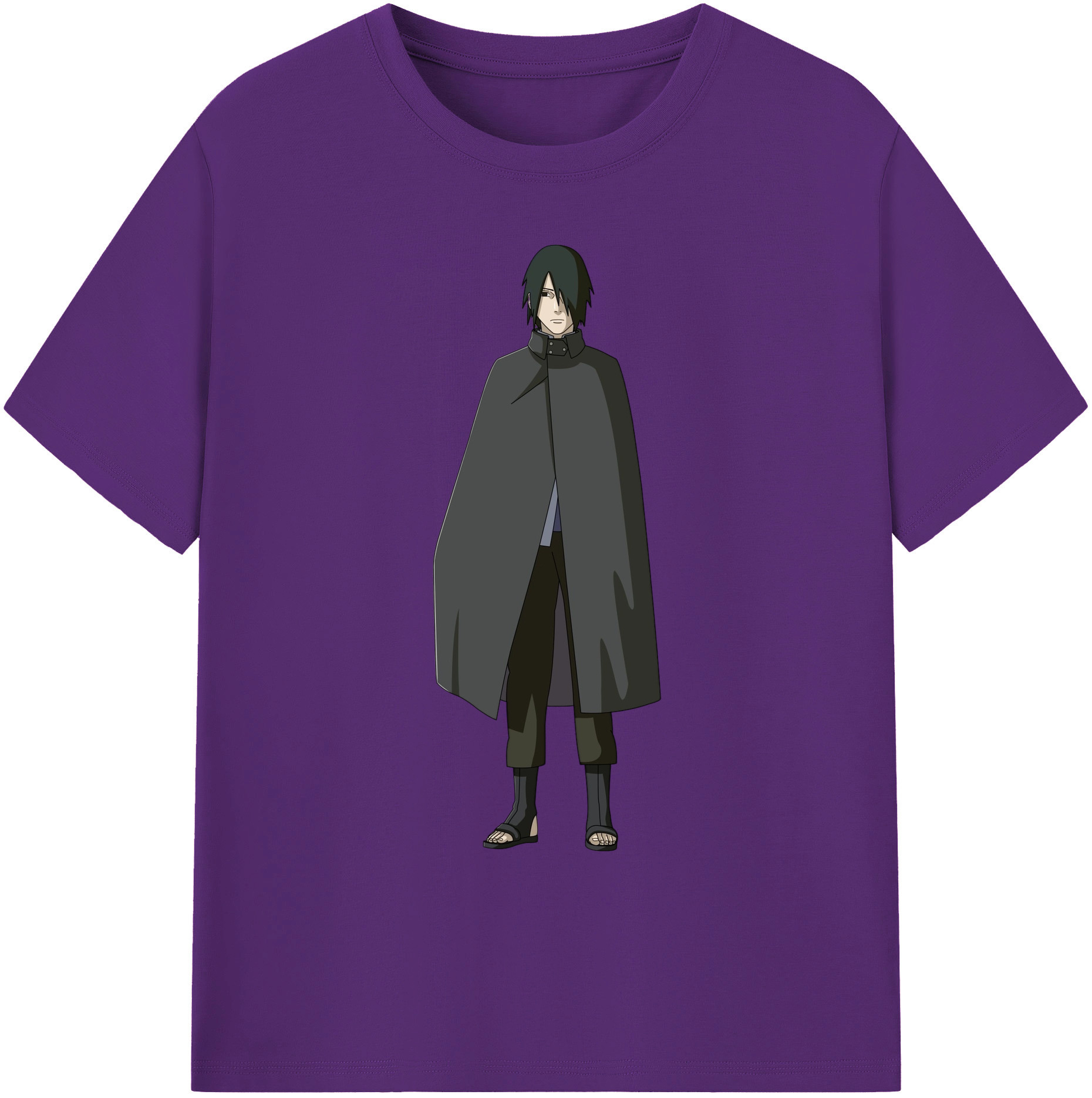 （画像用） NARUTO -ナルト- うちは サスケ Uchiha Sasuke 綿100％ メンズ半袖Tシャツ｜肌触りやわらか＆通気性