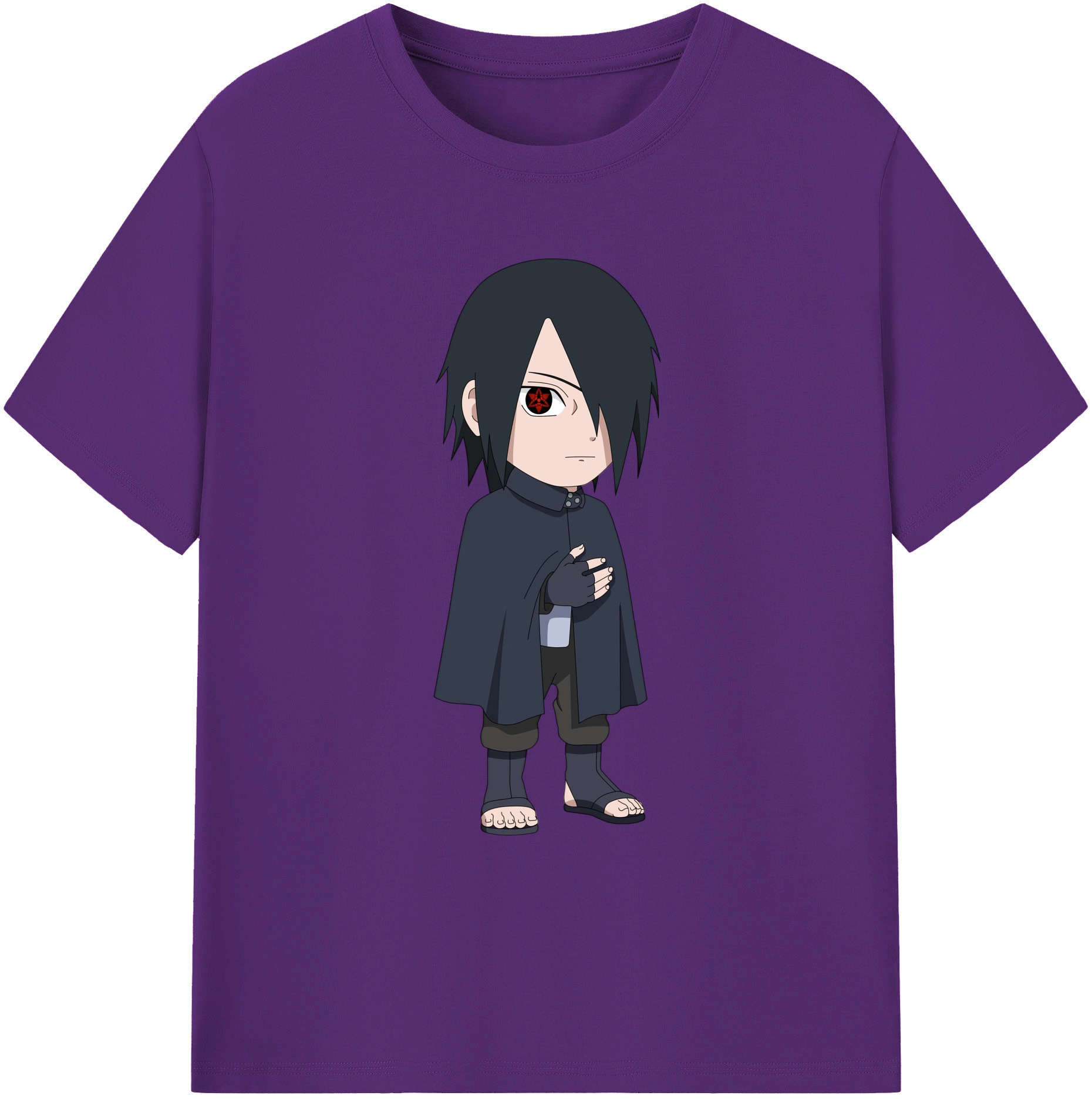 （画像用） NARUTO -ナルト- うちは サスケ Uchiha Sasuke 綿100％ メンズ半袖Tシャツ｜肌触りやわらか＆通気性