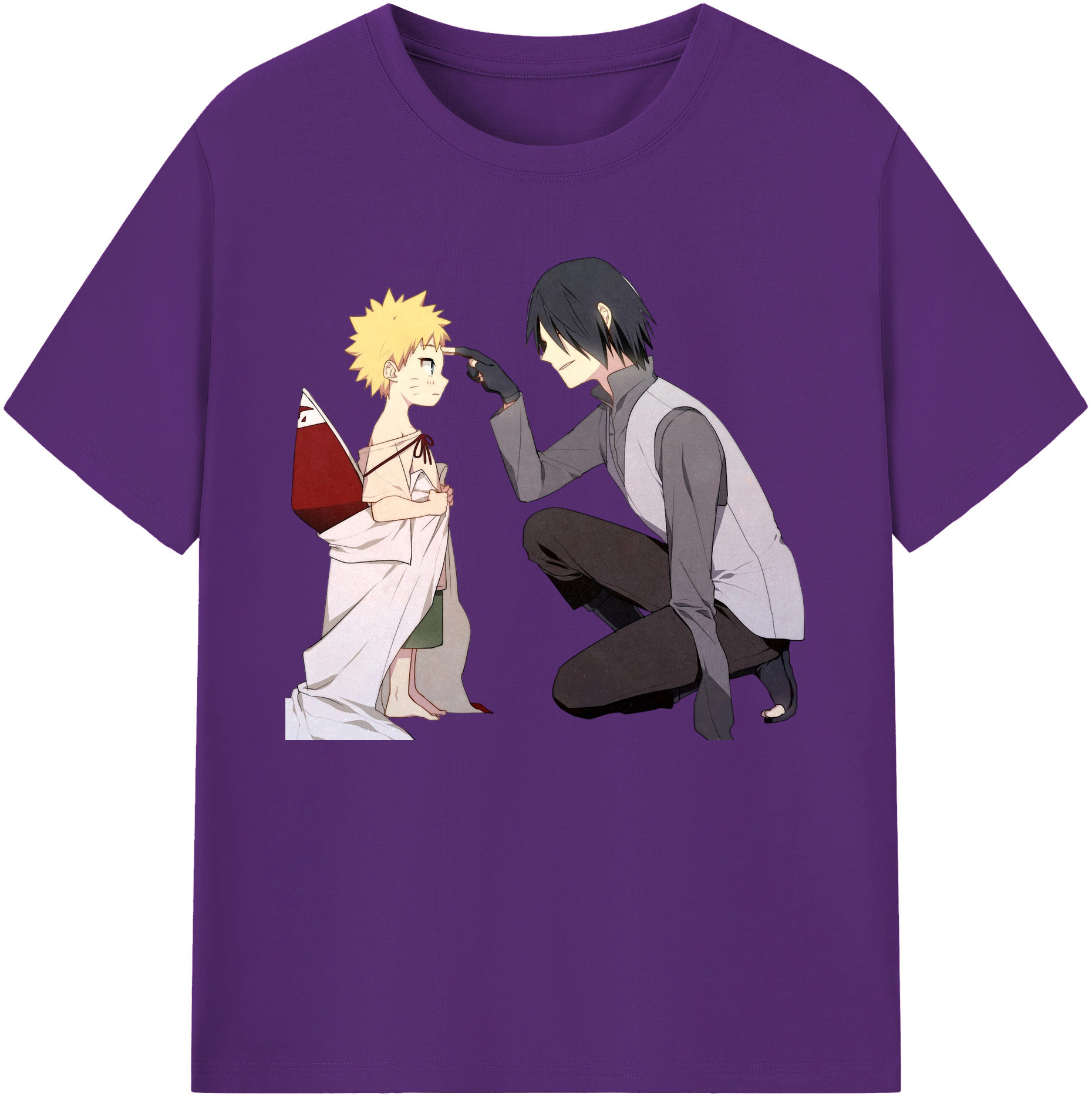 （画像用） NARUTO -ナルト- うちは サスケ Uchiha Sasuke 綿100％ メンズ半袖Tシャツ｜肌触りやわらか＆通気性