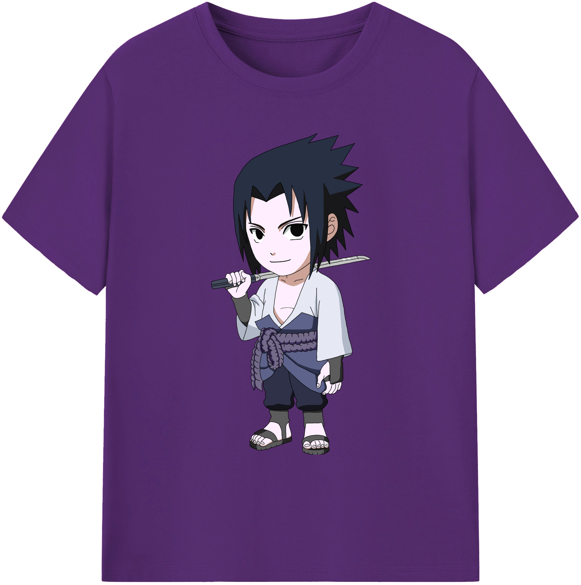（画像用） NARUTO -ナルト- うちは サスケ Uchiha Sasuke 綿100％ メンズ半袖Tシャツ｜肌触りやわらか＆通気性