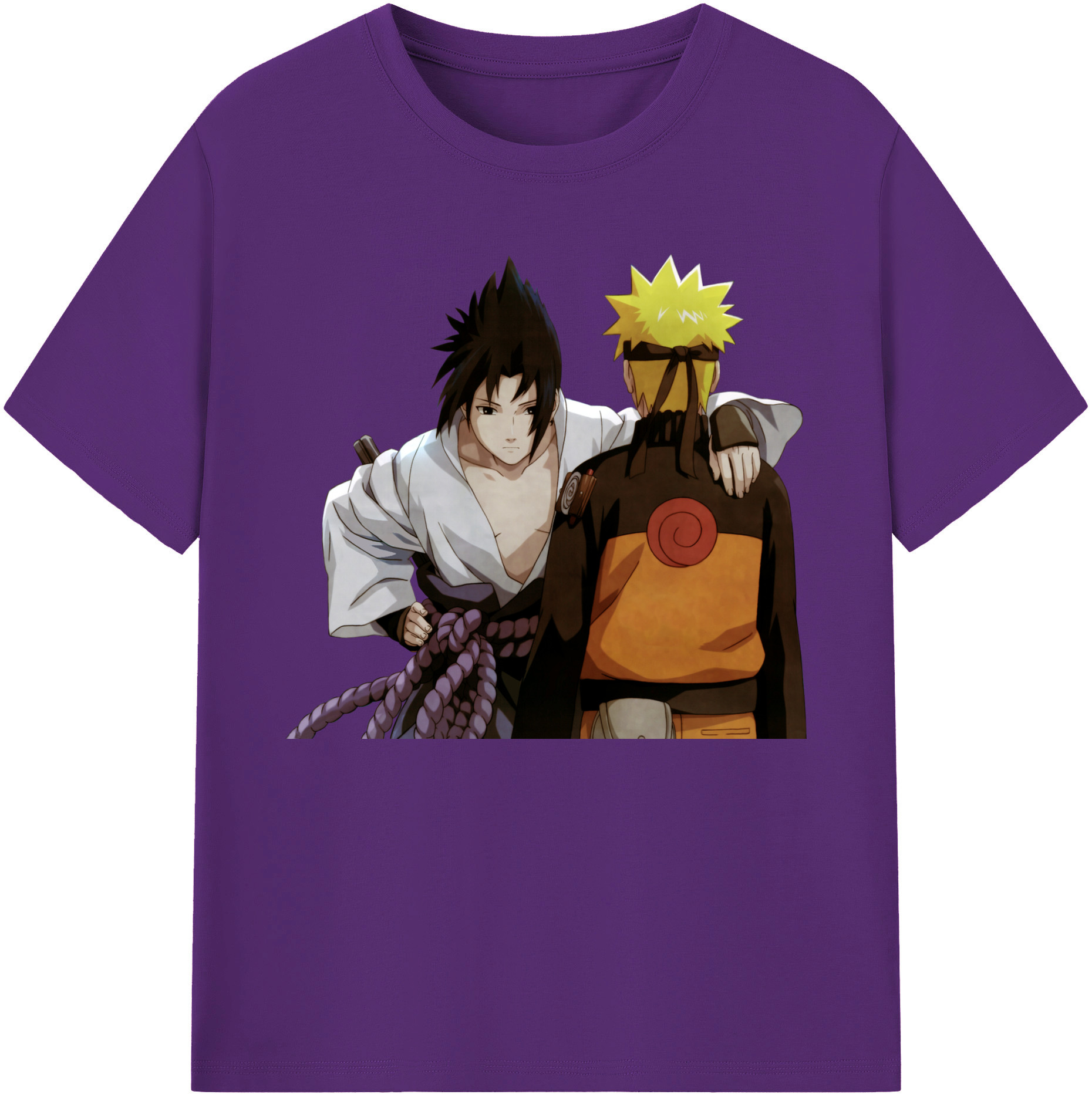 （画像用） NARUTO -ナルト- うちは サスケ Uchiha Sasuke 綿100％ メンズ半袖Tシャツ｜肌触りやわらか＆通気性