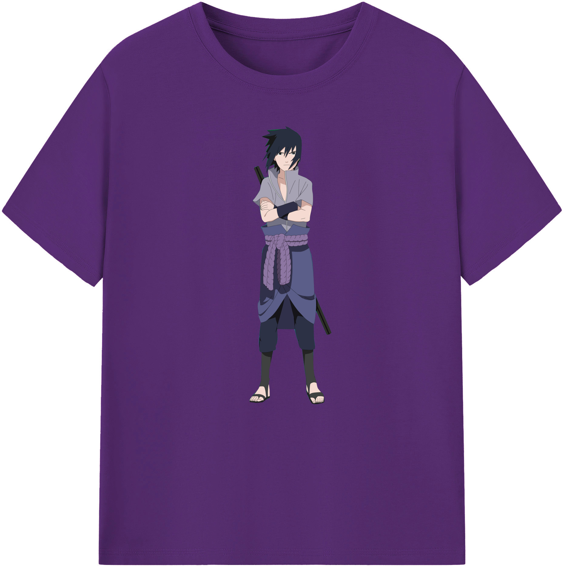 （画像用） NARUTO -ナルト- うちは サスケ Uchiha Sasuke 綿100％ メンズ半袖Tシャツ｜肌触りやわらか＆通気性