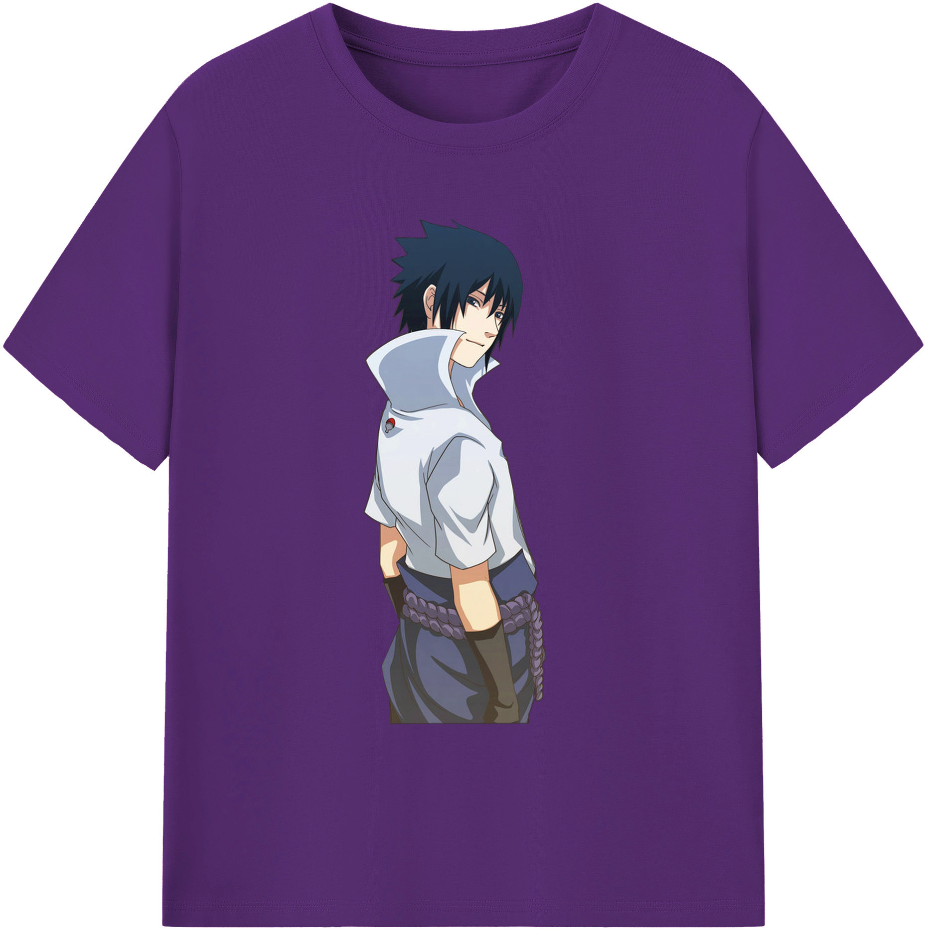 （画像用） NARUTO -ナルト- うちは サスケ Uchiha Sasuke 綿100％ メンズ半袖Tシャツ｜肌触りやわらか＆通気性