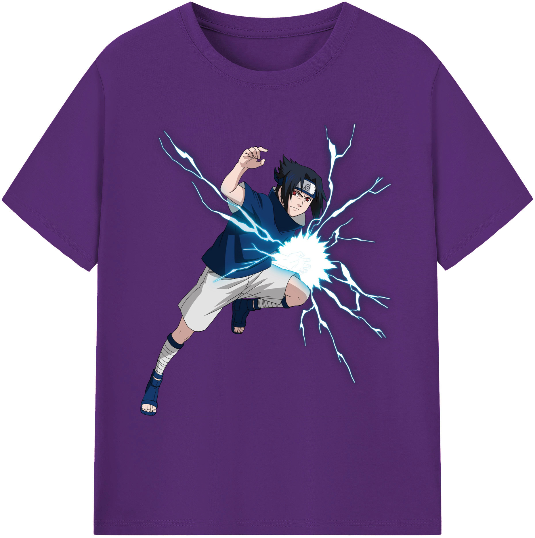 （画像用） NARUTO -ナルト- うちは サスケ Uchiha Sasuke 綿100％ メンズ半袖Tシャツ｜肌触りやわらか＆通気性