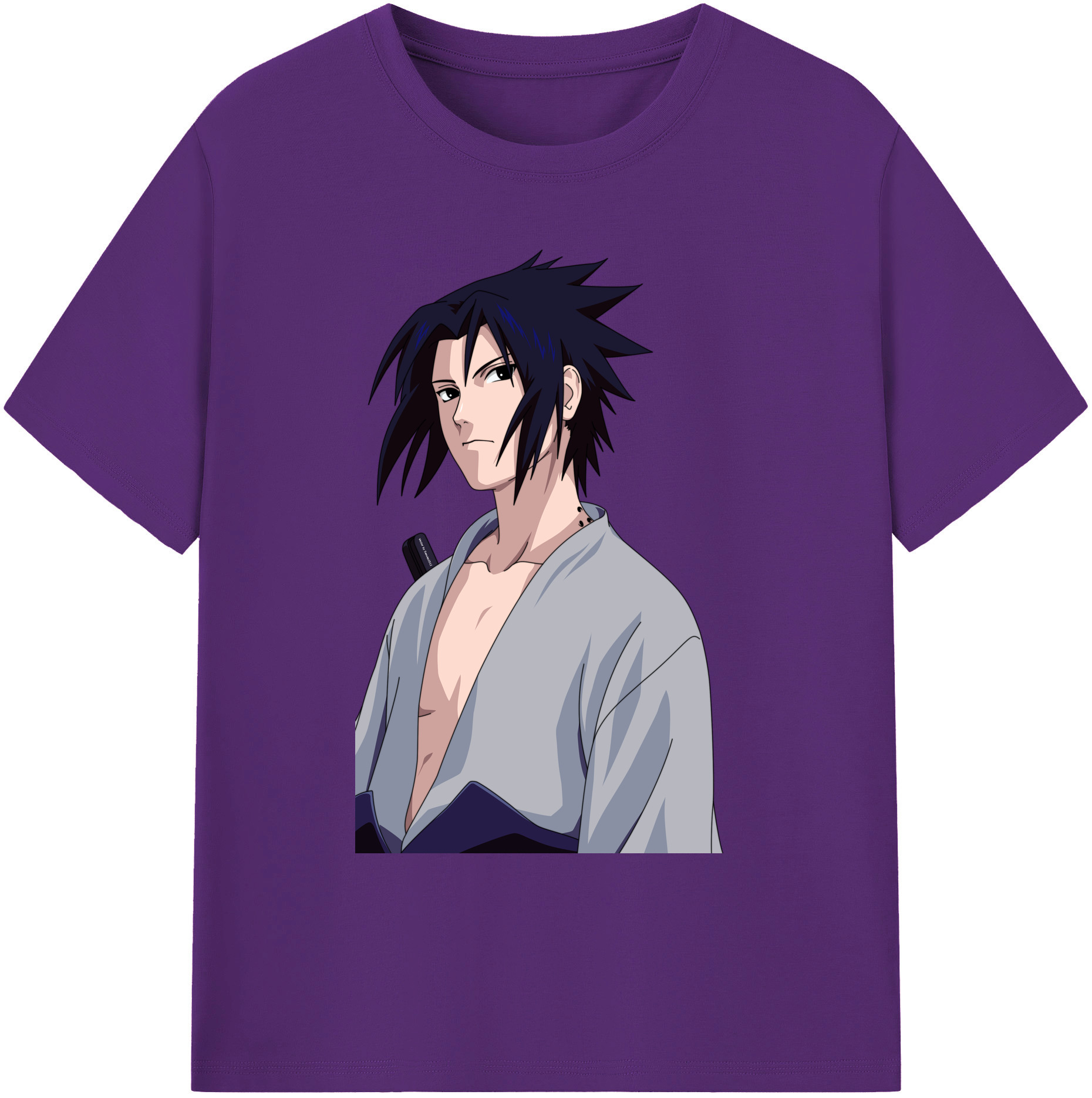 （画像用） NARUTO -ナルト- うちは サスケ Uchiha Sasuke 綿100％ メンズ半袖Tシャツ｜肌触りやわらか＆通気性