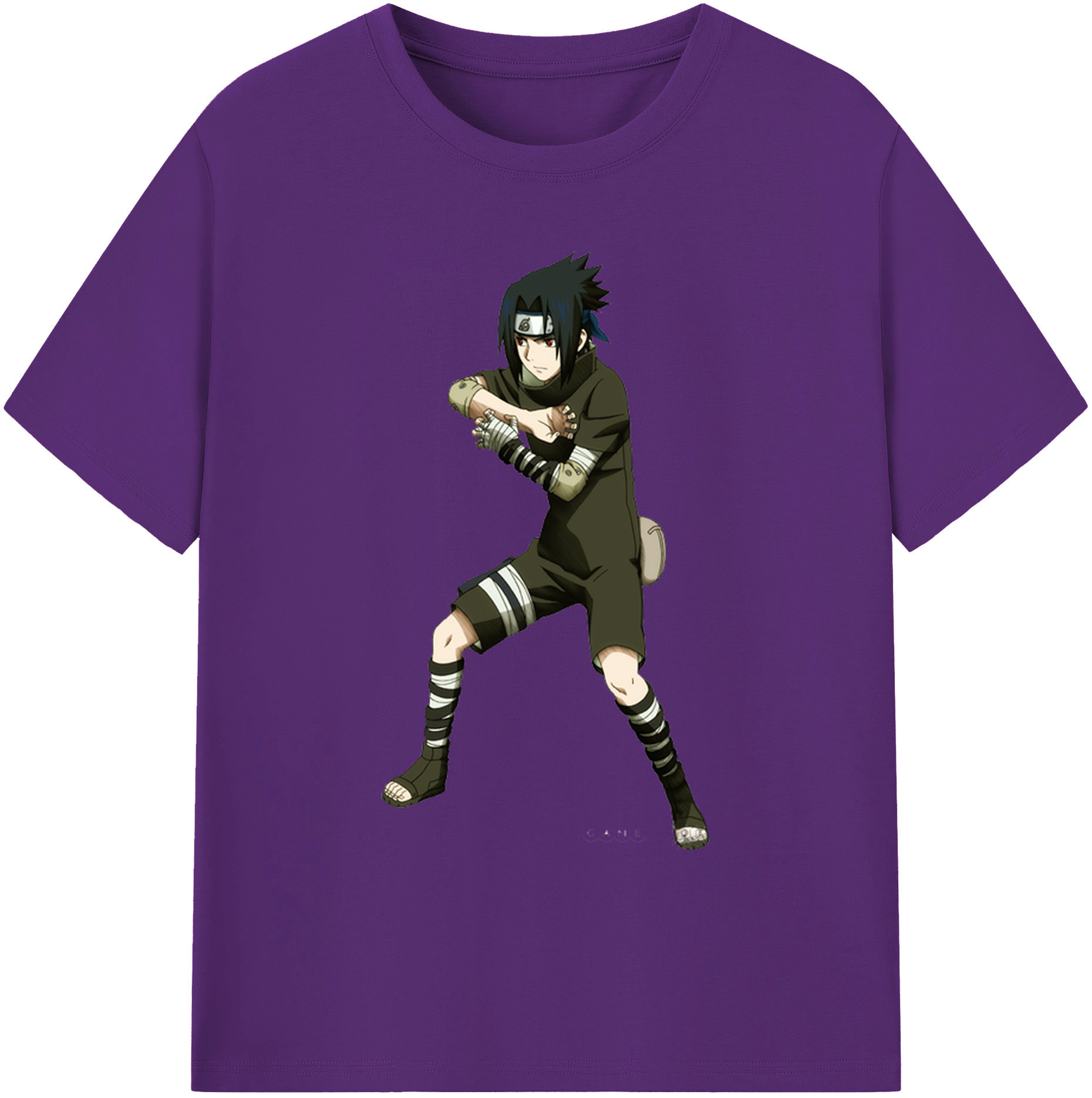 （画像用） NARUTO -ナルト- うちは サスケ Uchiha Sasuke 綿100％ メンズ半袖Tシャツ｜肌触りやわらか＆通気性