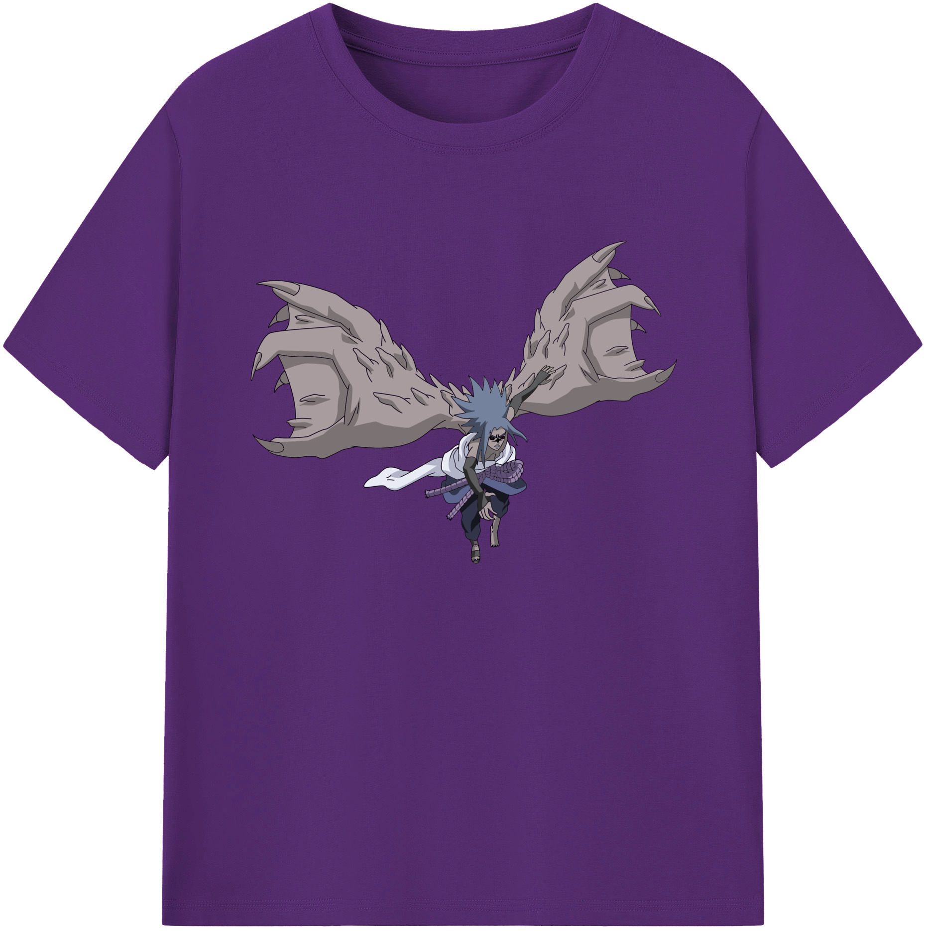 （画像用） NARUTO -ナルト- うちは サスケ Uchiha Sasuke 綿100％ メンズ半袖Tシャツ｜肌触りやわらか＆通気性