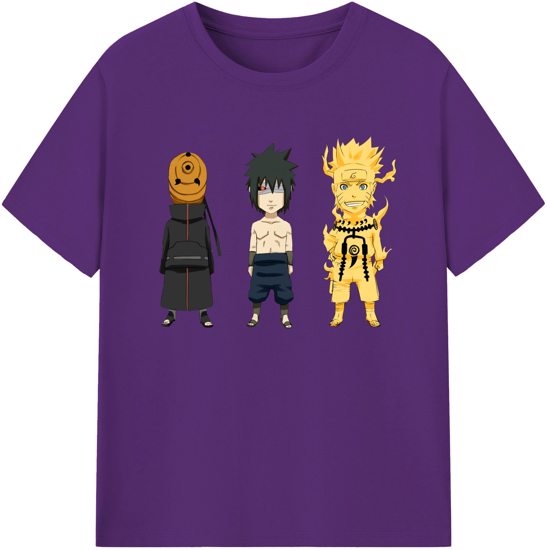 （画像用） NARUTO -ナルト- うちは サスケ Uchiha Sasuke 綿100％ メンズ半袖Tシャツ｜肌触りやわらか＆通気性