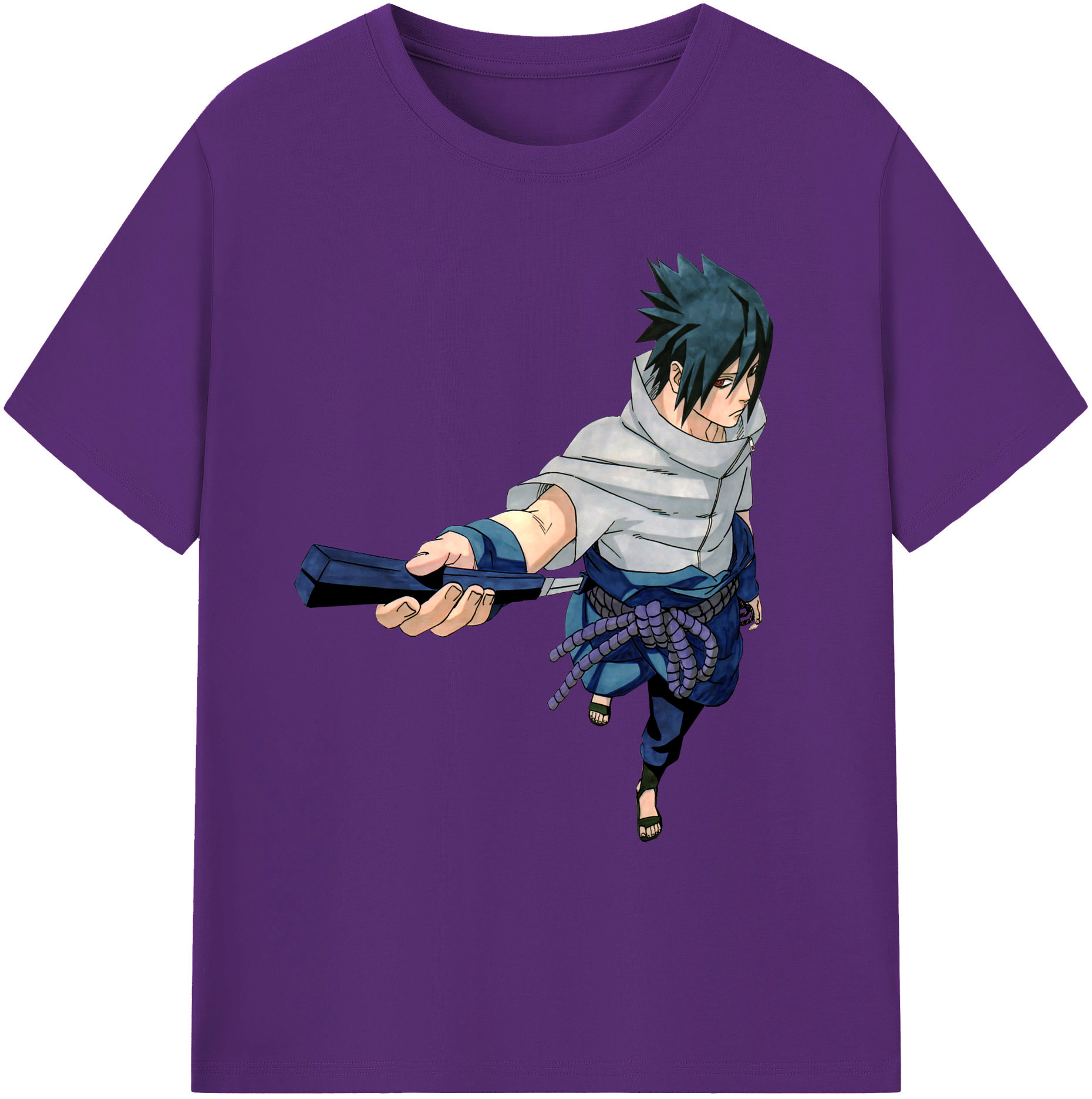（画像用） NARUTO -ナルト- うちは サスケ Uchiha Sasuke 綿100％ メンズ半袖Tシャツ｜肌触りやわらか＆通気性