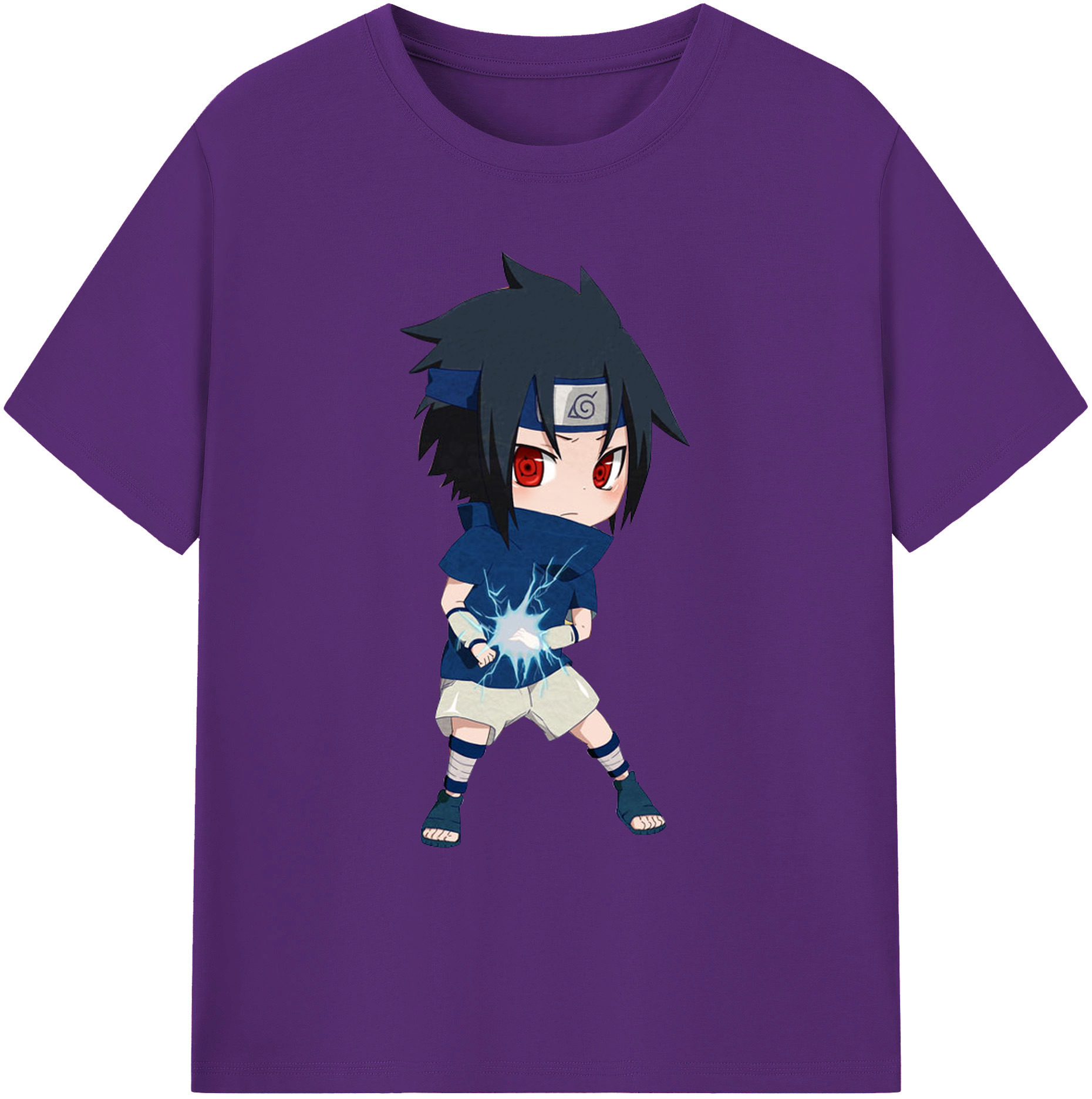 （画像用） NARUTO -ナルト- うちは サスケ Uchiha Sasuke 綿100％ メンズ半袖Tシャツ｜肌触りやわらか＆通気性