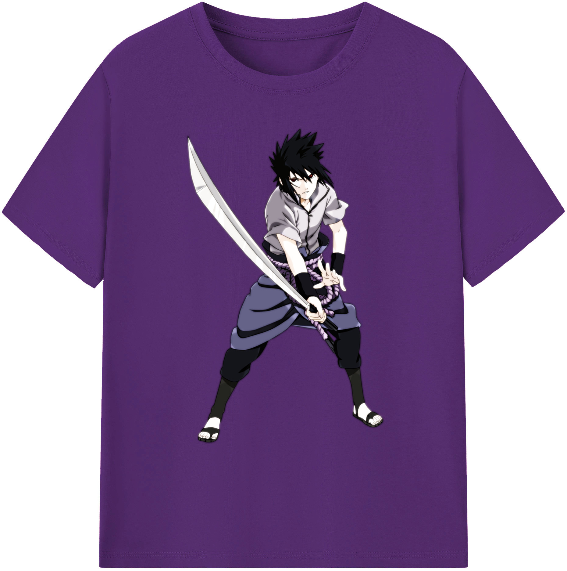 （画像用） NARUTO -ナルト- うちは サスケ Uchiha Sasuke 綿100％ メンズ半袖Tシャツ｜肌触りやわらか＆通気性