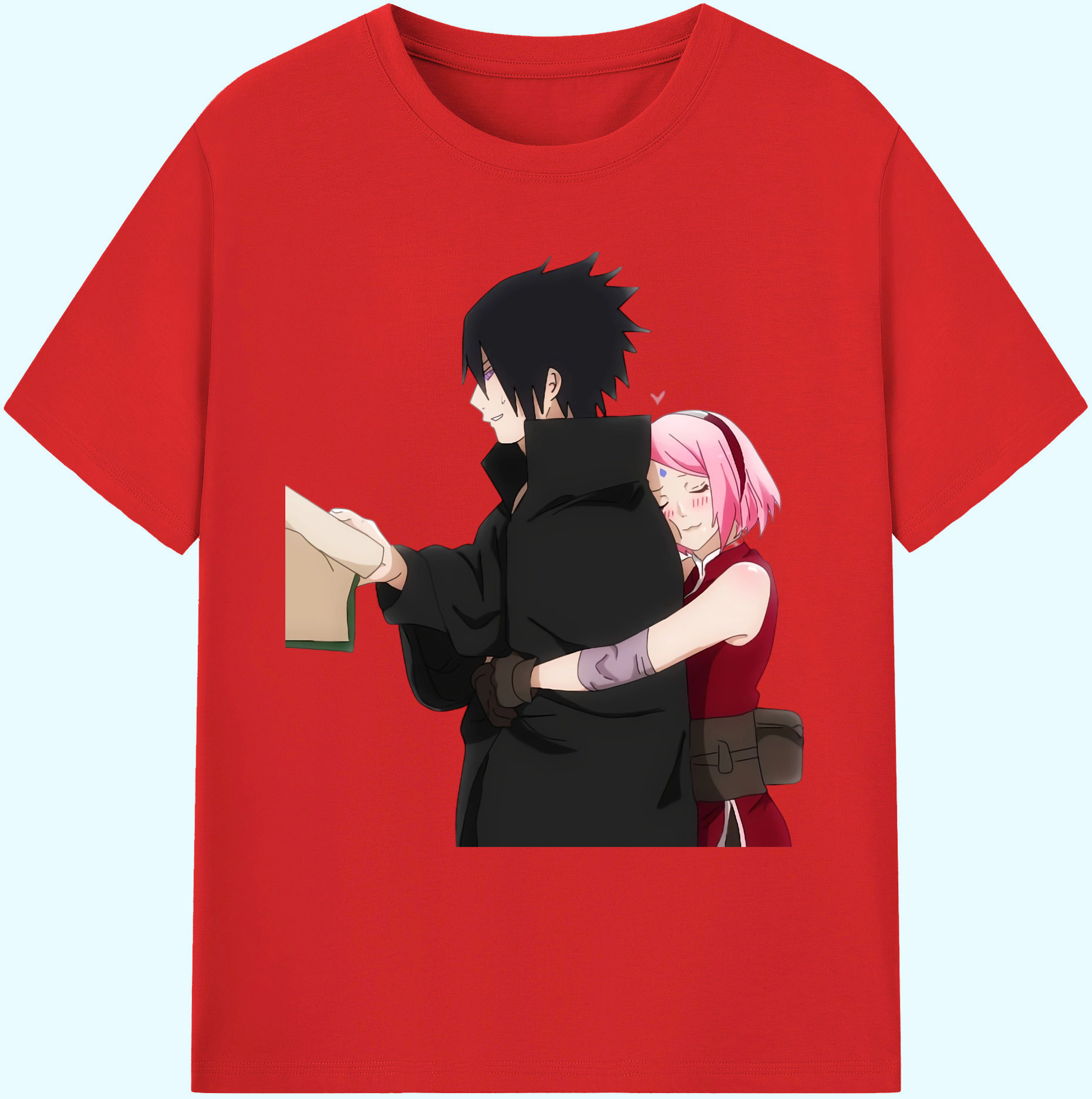 （画像用） NARUTO -ナルト- うちは サスケ Uchiha Sasuke 綿100％ メンズ半袖Tシャツ｜肌触りやわらか＆通気性