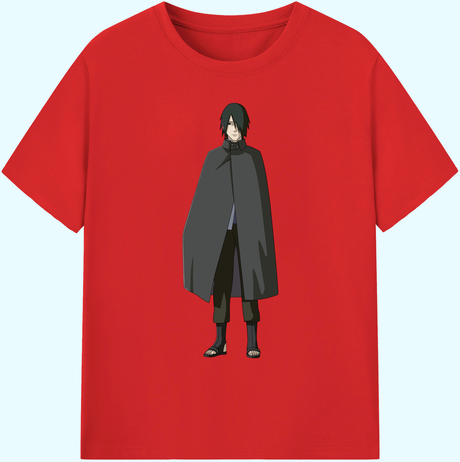 （画像用） NARUTO -ナルト- うちは サスケ Uchiha Sasuke 綿100％ メンズ半袖Tシャツ｜肌触りやわらか＆通気性