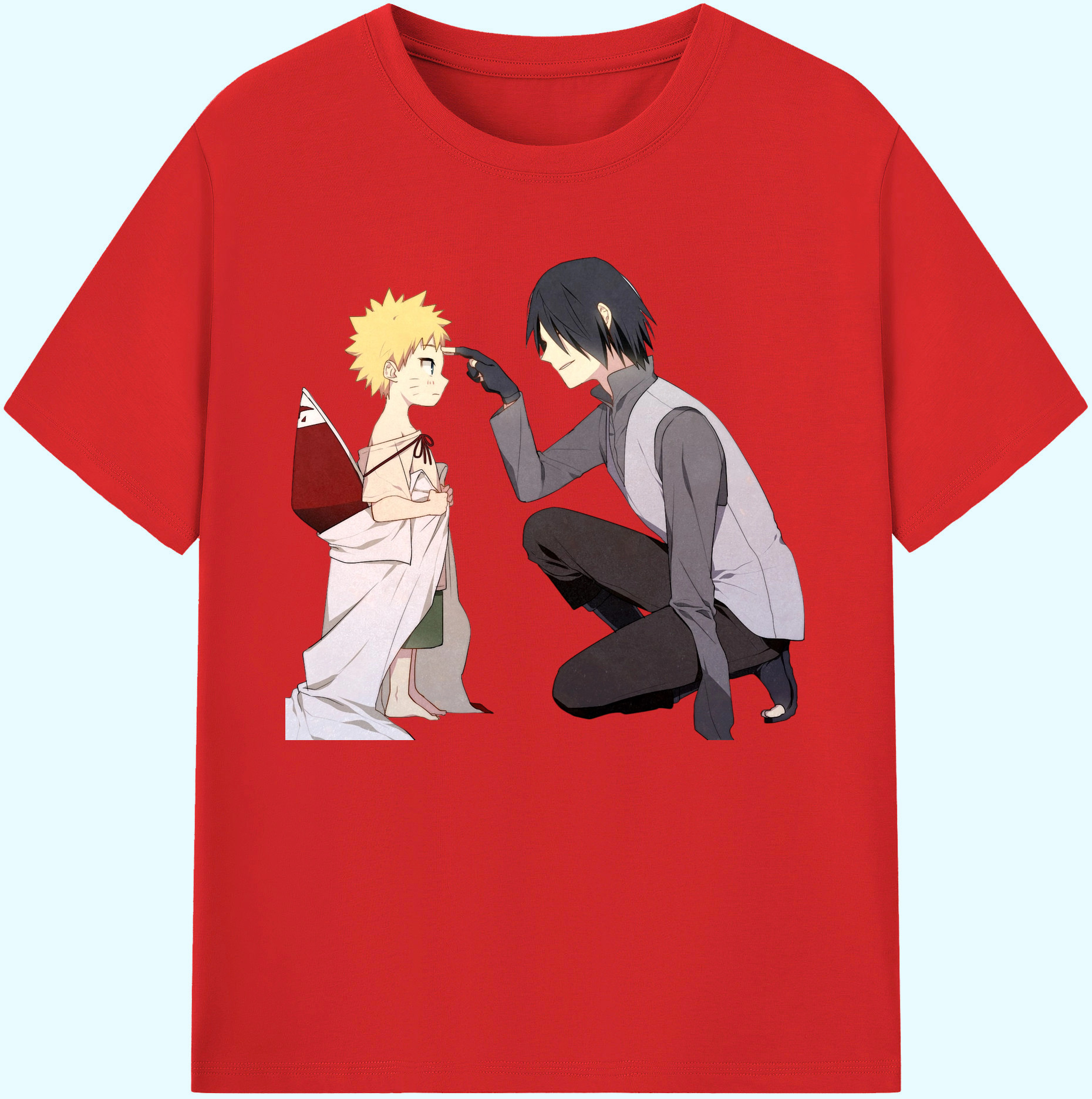 （画像用） NARUTO -ナルト- うちは サスケ Uchiha Sasuke 綿100％ メンズ半袖Tシャツ｜肌触りやわらか＆通気性