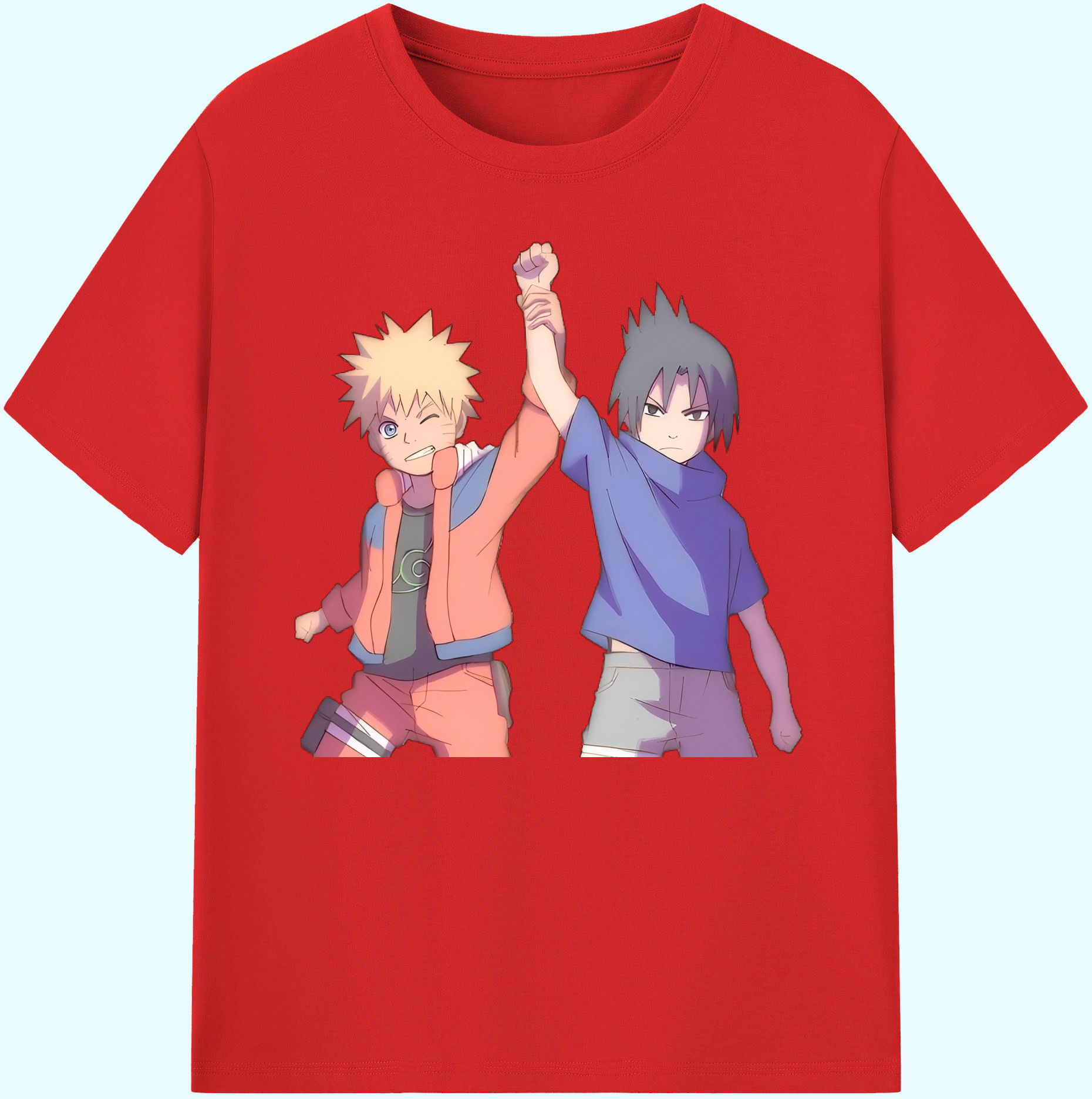 （画像用） NARUTO -ナルト- うちは サスケ Uchiha Sasuke 綿100％ メンズ半袖Tシャツ｜肌触りやわらか＆通気性