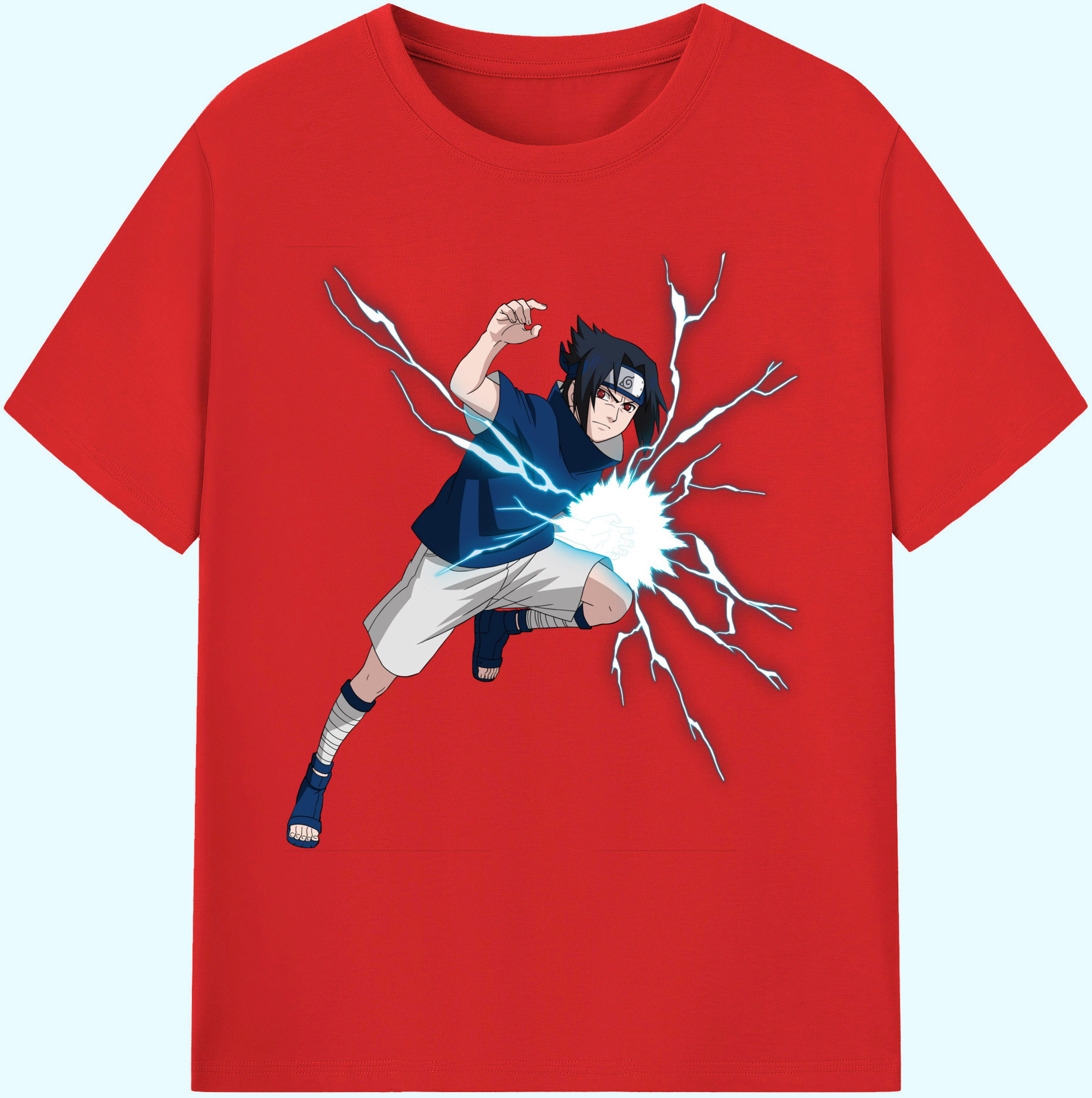 （画像用） NARUTO -ナルト- うちは サスケ Uchiha Sasuke 綿100％ メンズ半袖Tシャツ｜肌触りやわらか＆通気性