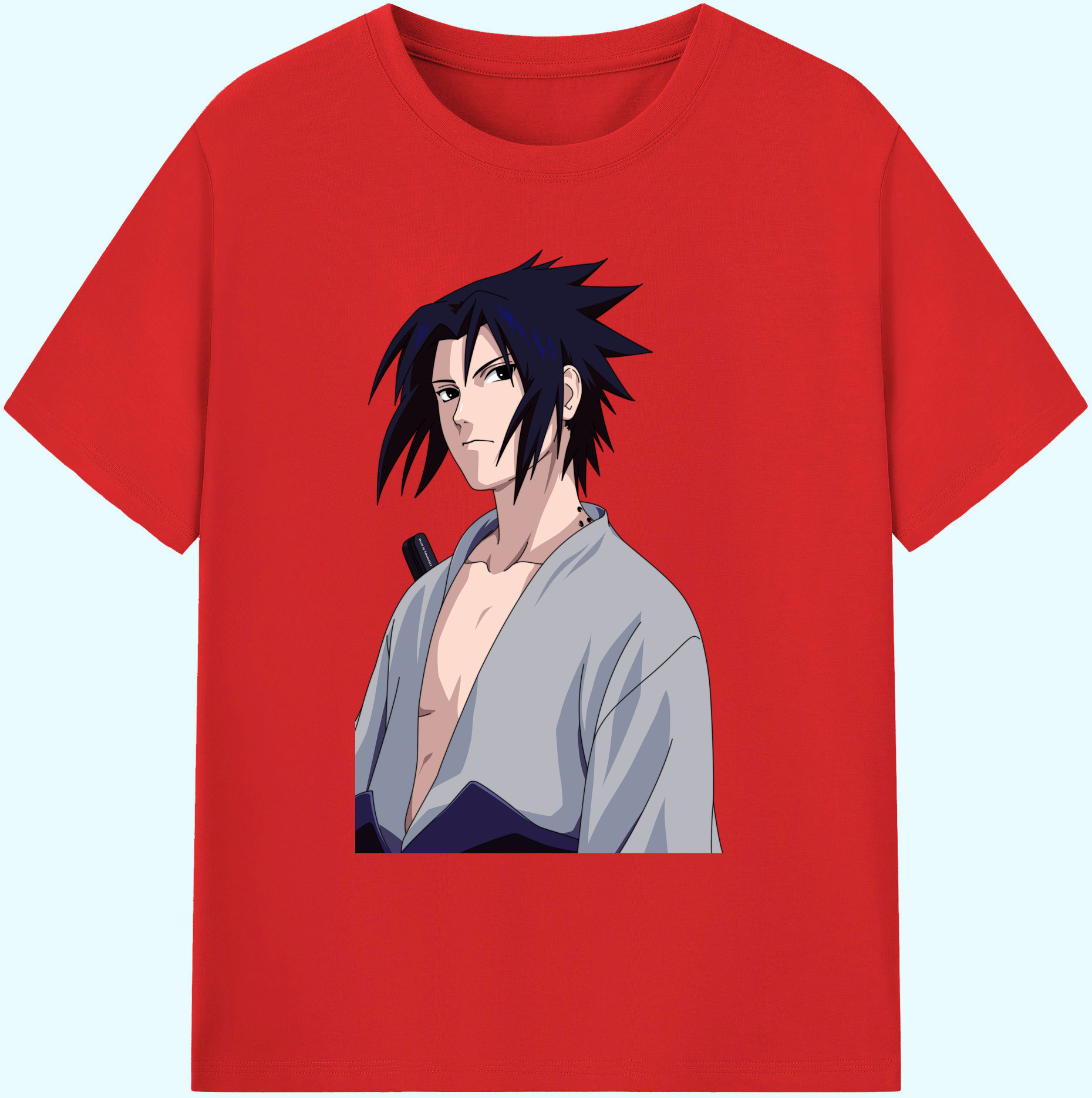 （画像用） NARUTO -ナルト- うちは サスケ Uchiha Sasuke 綿100％ メンズ半袖Tシャツ｜肌触りやわらか＆通気性