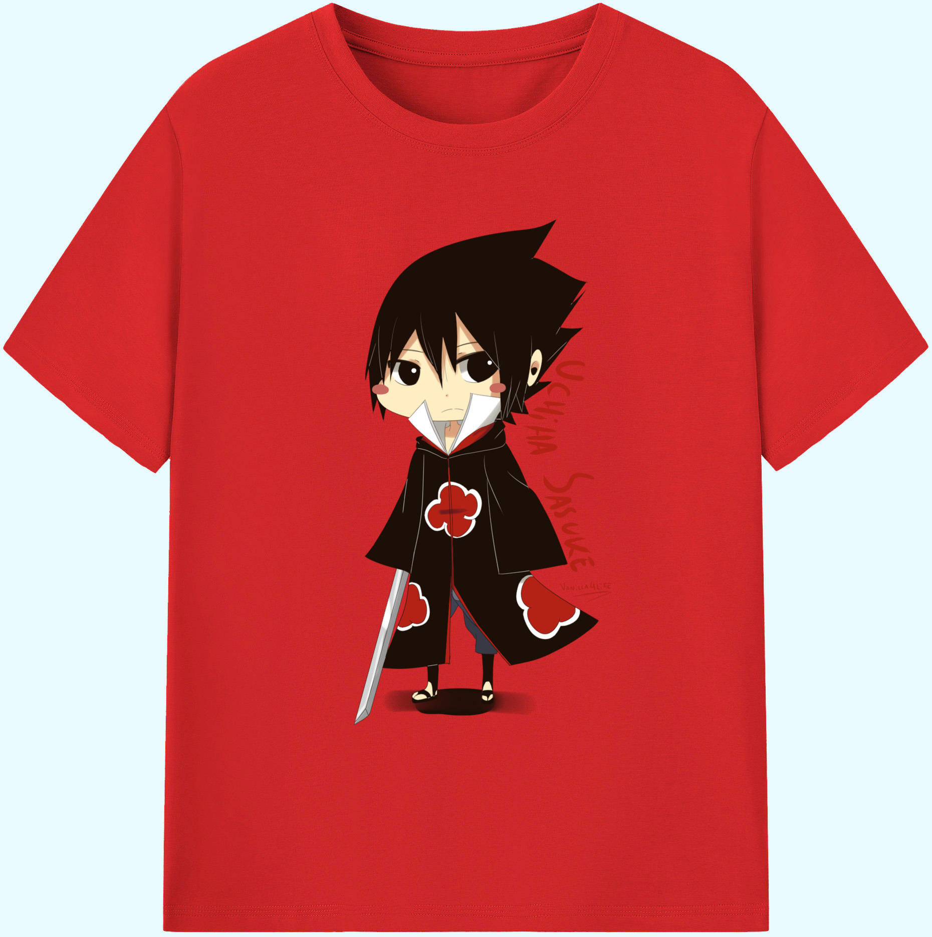 （画像用） NARUTO -ナルト- うちは サスケ Uchiha Sasuke 綿100％ メンズ半袖Tシャツ｜肌触りやわらか＆通気性