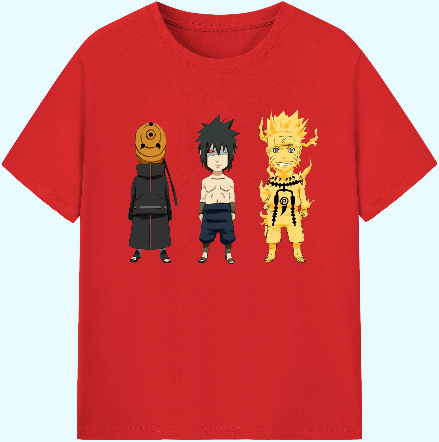 （画像用） NARUTO -ナルト- うちは サスケ Uchiha Sasuke 綿100％ メンズ半袖Tシャツ｜肌触りやわらか＆通気性