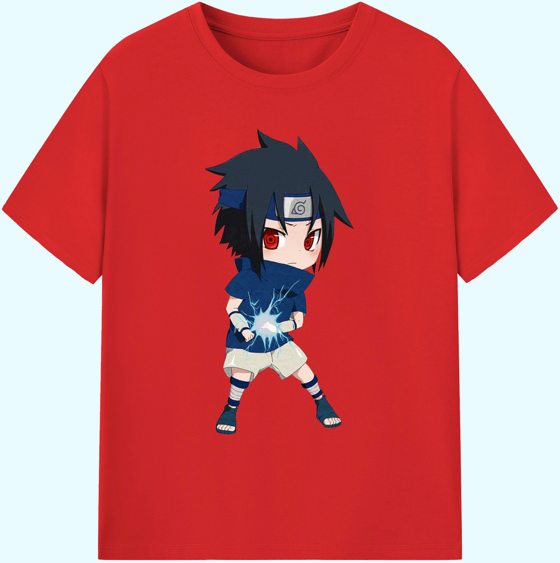 （画像用） NARUTO -ナルト- うちは サスケ Uchiha Sasuke 綿100％ メンズ半袖Tシャツ｜肌触りやわらか＆通気性