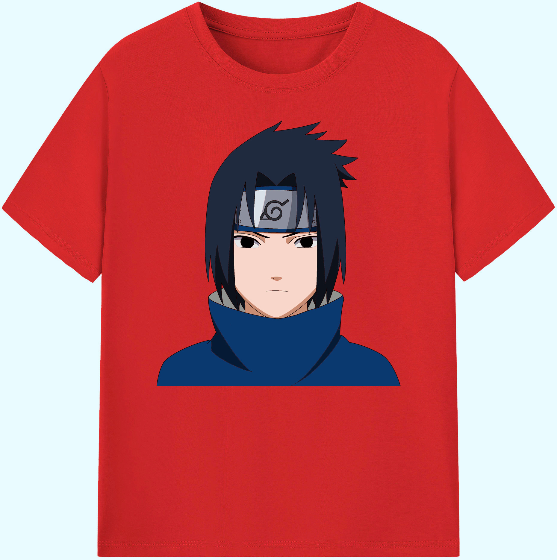 （画像用） NARUTO -ナルト- うちは サスケ Uchiha Sasuke 綿100％ メンズ半袖Tシャツ｜肌触りやわらか＆通気性