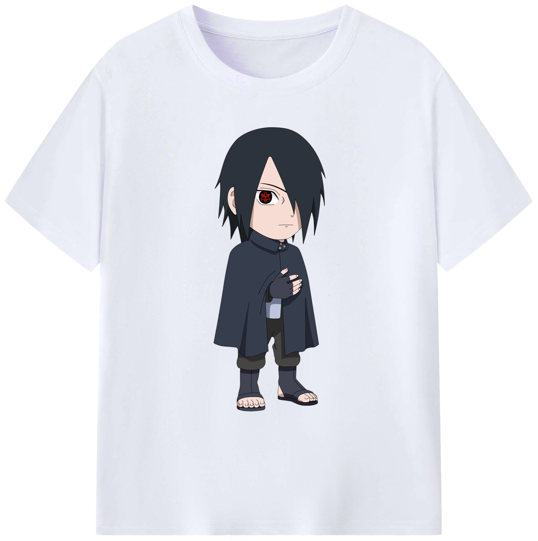 （画像用） NARUTO -ナルト- うちは サスケ Uchiha Sasuke 綿100％ メンズ半袖Tシャツ｜肌触りやわらか＆通気性