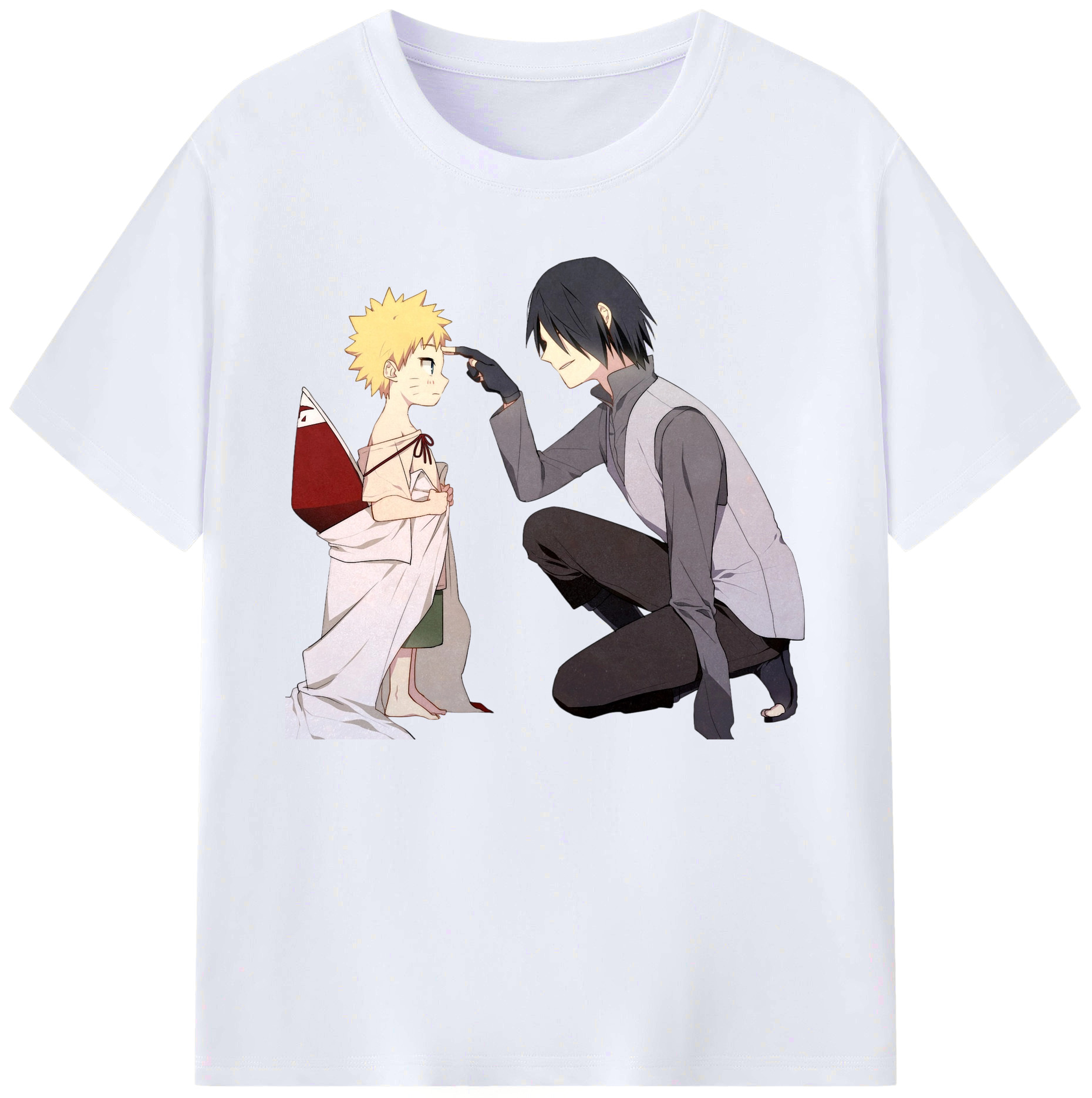 （画像用） NARUTO -ナルト- うちは サスケ Uchiha Sasuke 綿100％ メンズ半袖Tシャツ｜肌触りやわらか＆通気性