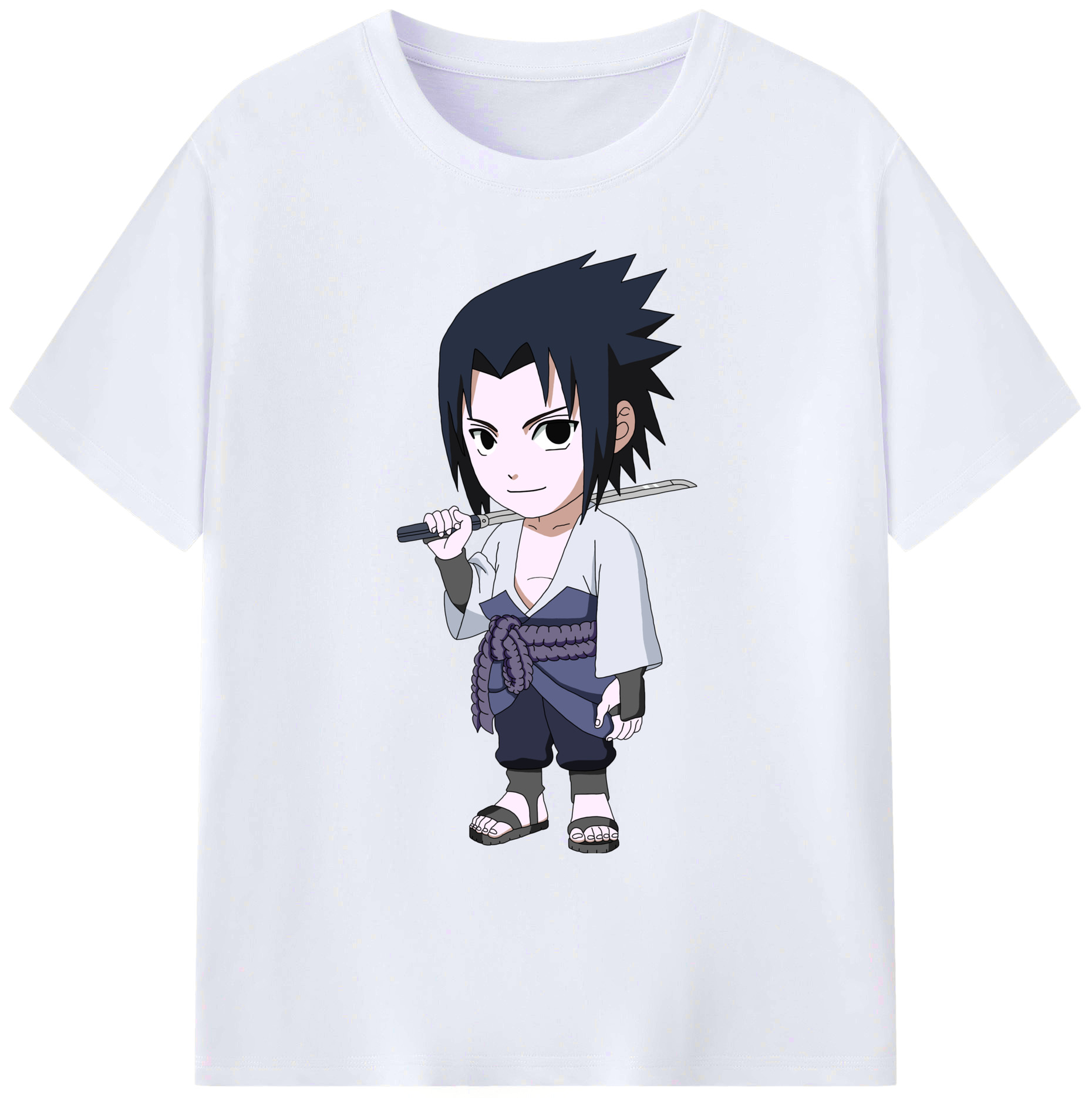（画像用） NARUTO -ナルト- うちは サスケ Uchiha Sasuke 綿100％ メンズ半袖Tシャツ｜肌触りやわらか＆通気性