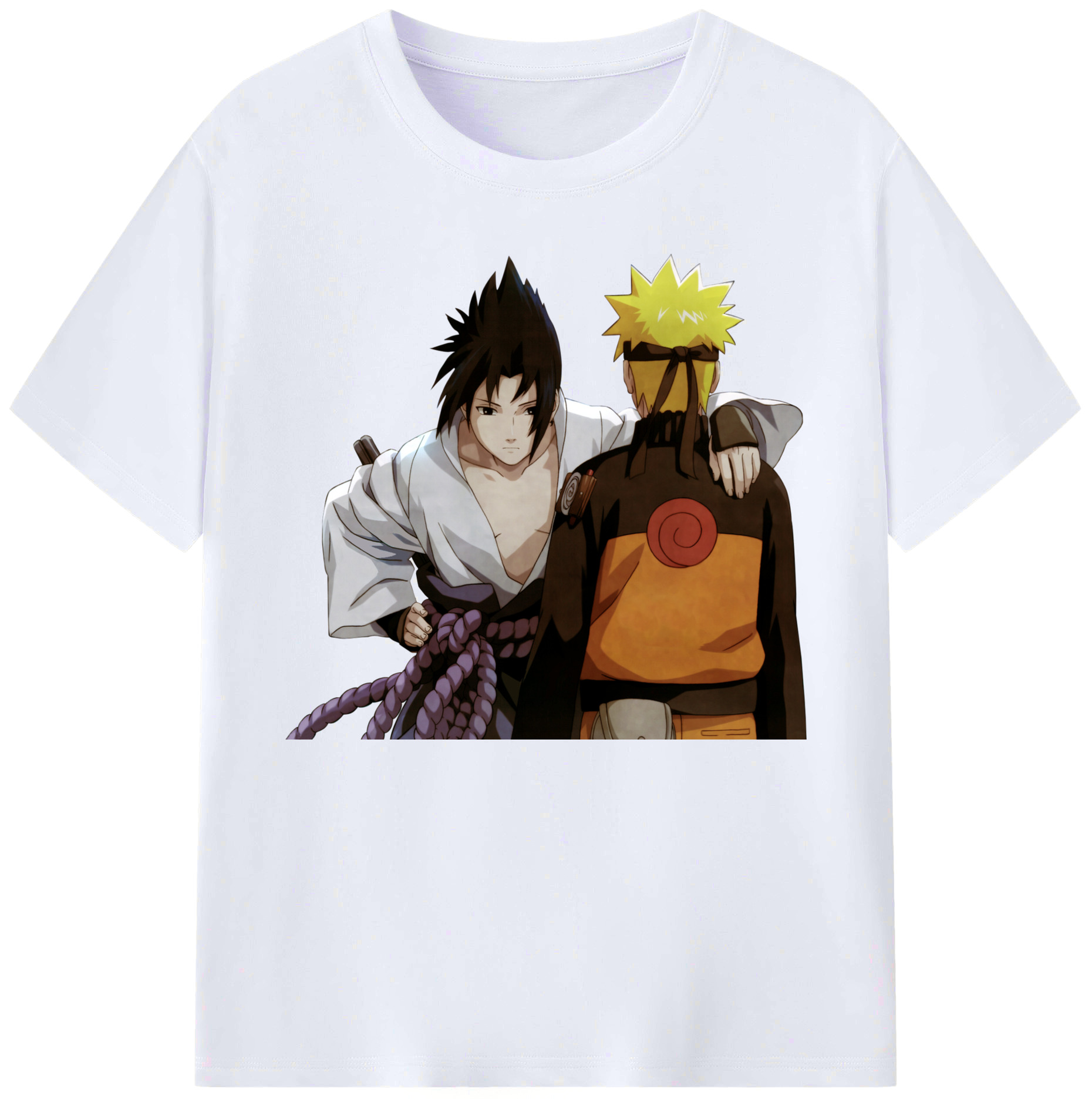 （画像用） NARUTO -ナルト- うちは サスケ Uchiha Sasuke 綿100％ メンズ半袖Tシャツ｜肌触りやわらか＆通気性