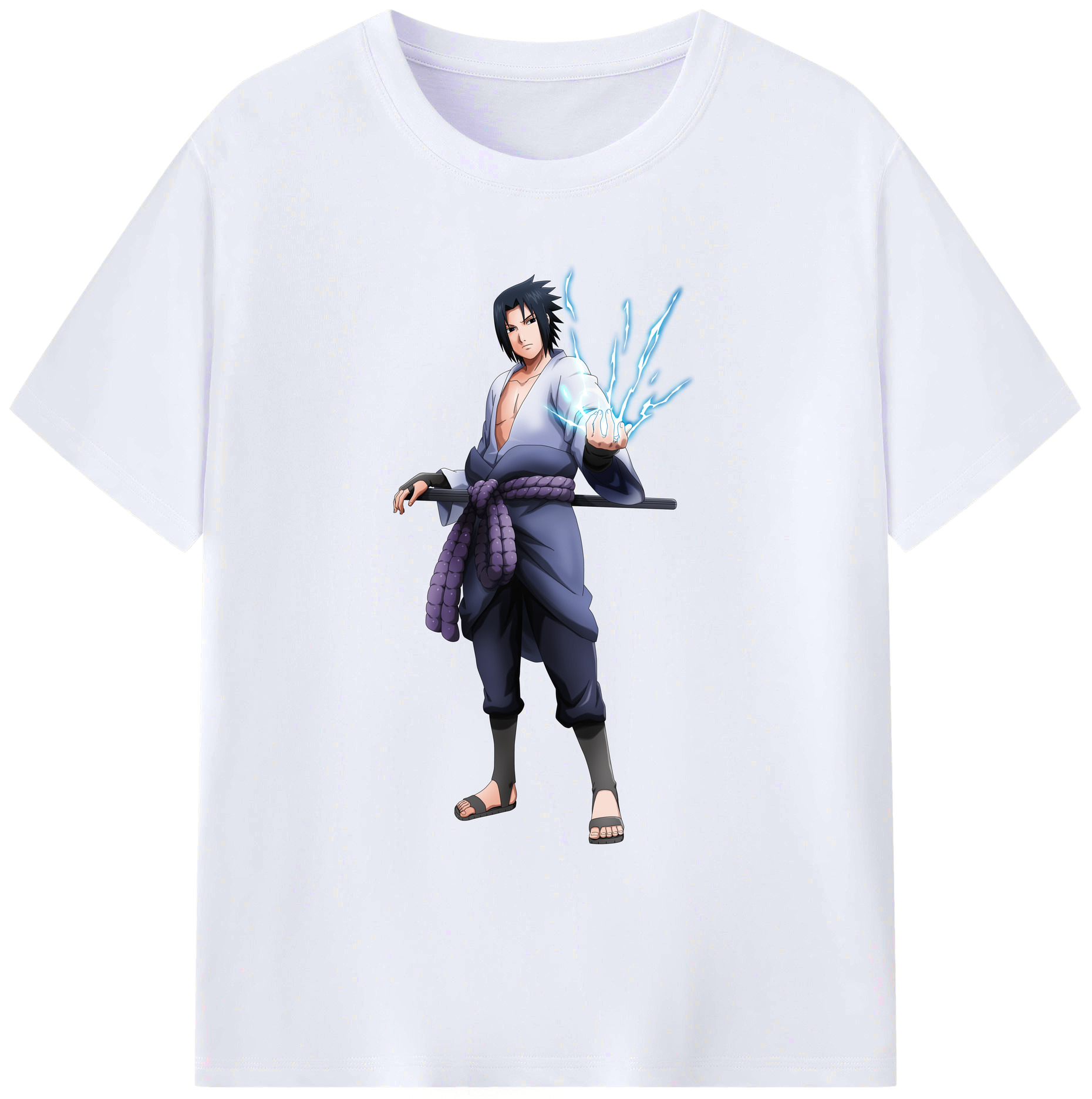 （画像用） NARUTO -ナルト- うちは サスケ Uchiha Sasuke 綿100％ メンズ半袖Tシャツ｜肌触りやわらか＆通気性