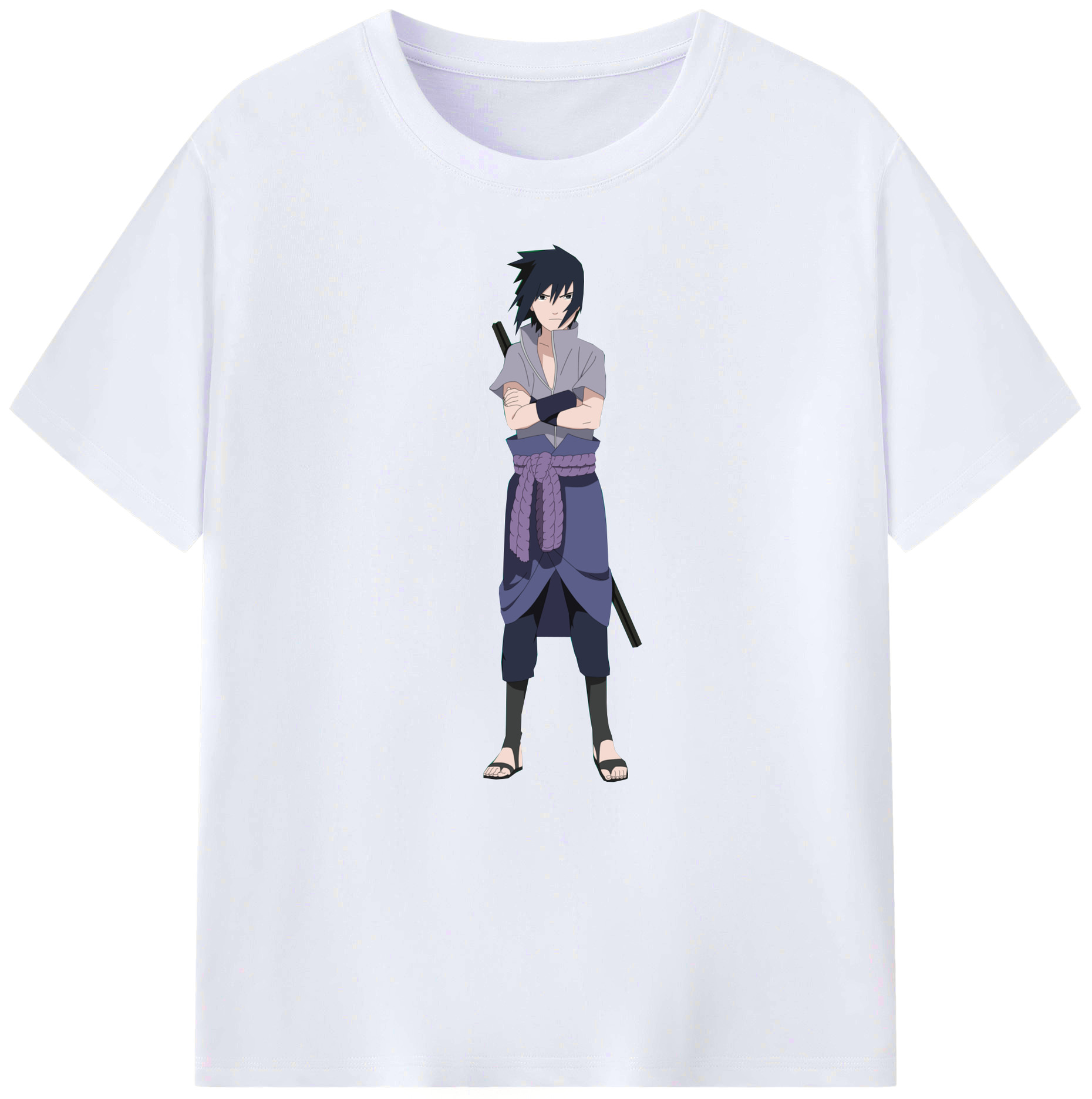 （画像用） NARUTO -ナルト- うちは サスケ Uchiha Sasuke 綿100％ メンズ半袖Tシャツ｜肌触りやわらか＆通気性