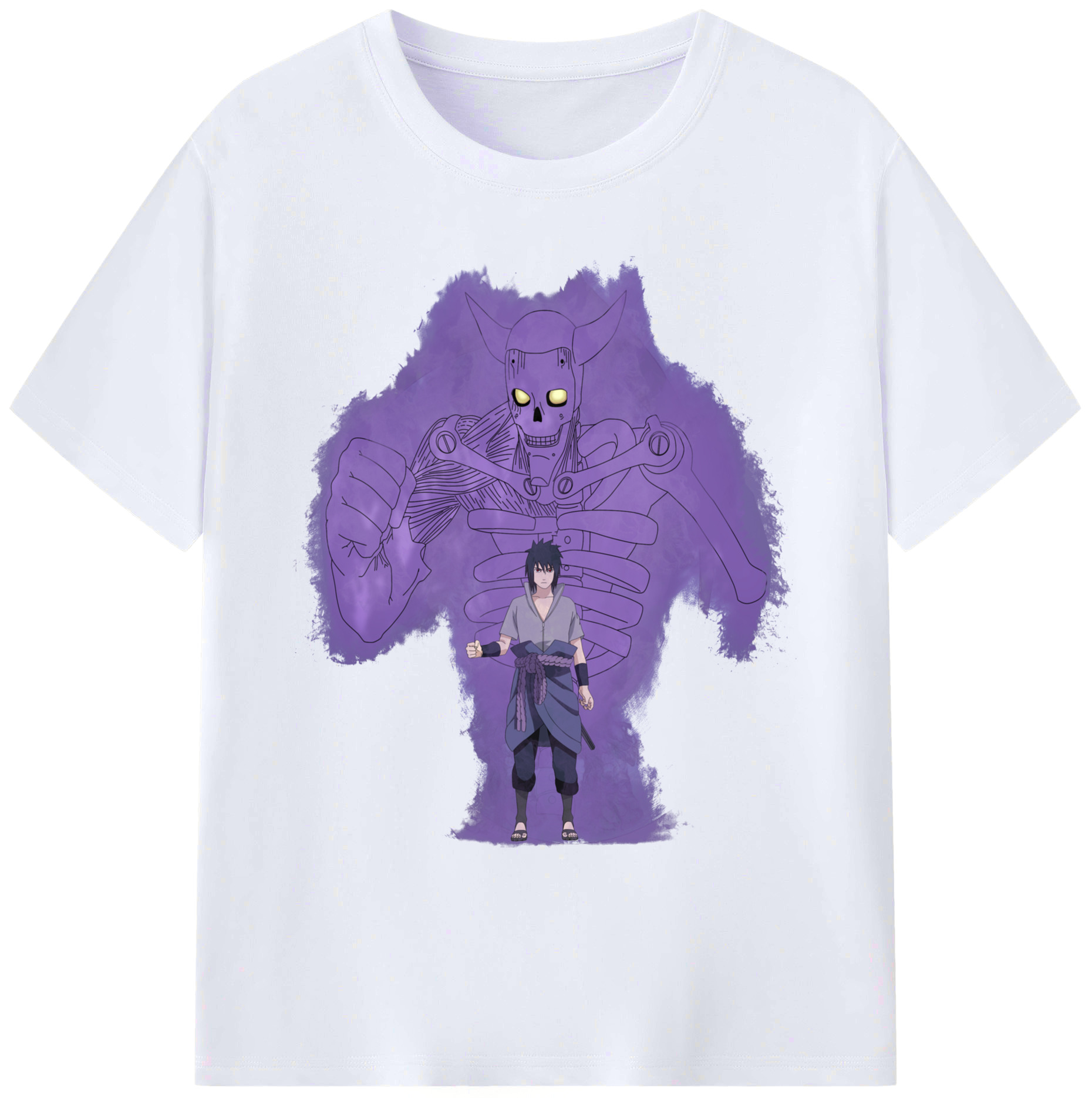 （画像用） NARUTO -ナルト- うちは サスケ Uchiha Sasuke 綿100％ メンズ半袖Tシャツ｜肌触りやわらか＆通気性