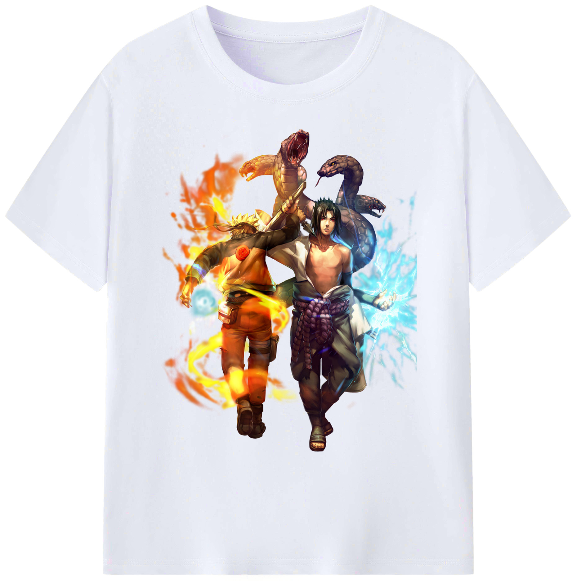 （画像用） NARUTO -ナルト- うちは サスケ Uchiha Sasuke 綿100％ メンズ半袖Tシャツ｜肌触りやわらか＆通気性