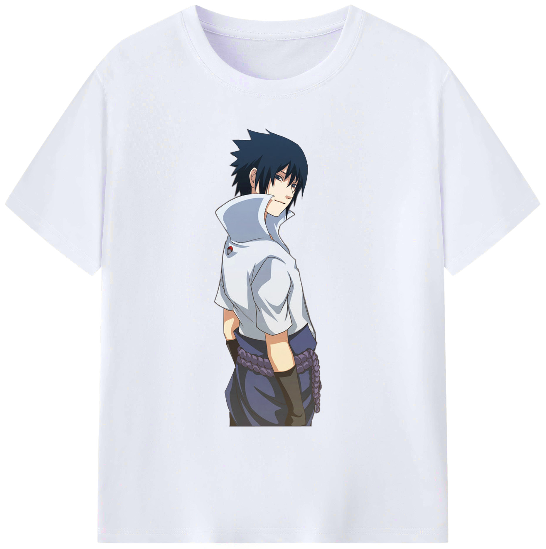 （画像用） NARUTO -ナルト- うちは サスケ Uchiha Sasuke 綿100％ メンズ半袖Tシャツ｜肌触りやわらか＆通気性