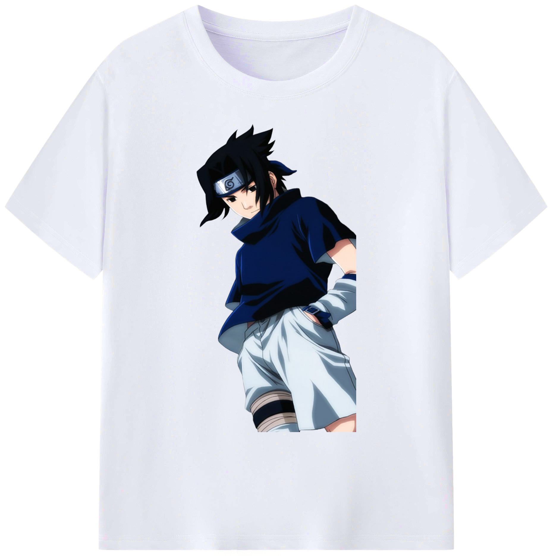 （画像用） NARUTO -ナルト- うちは サスケ Uchiha Sasuke 綿100％ メンズ半袖Tシャツ｜肌触りやわらか＆通気性