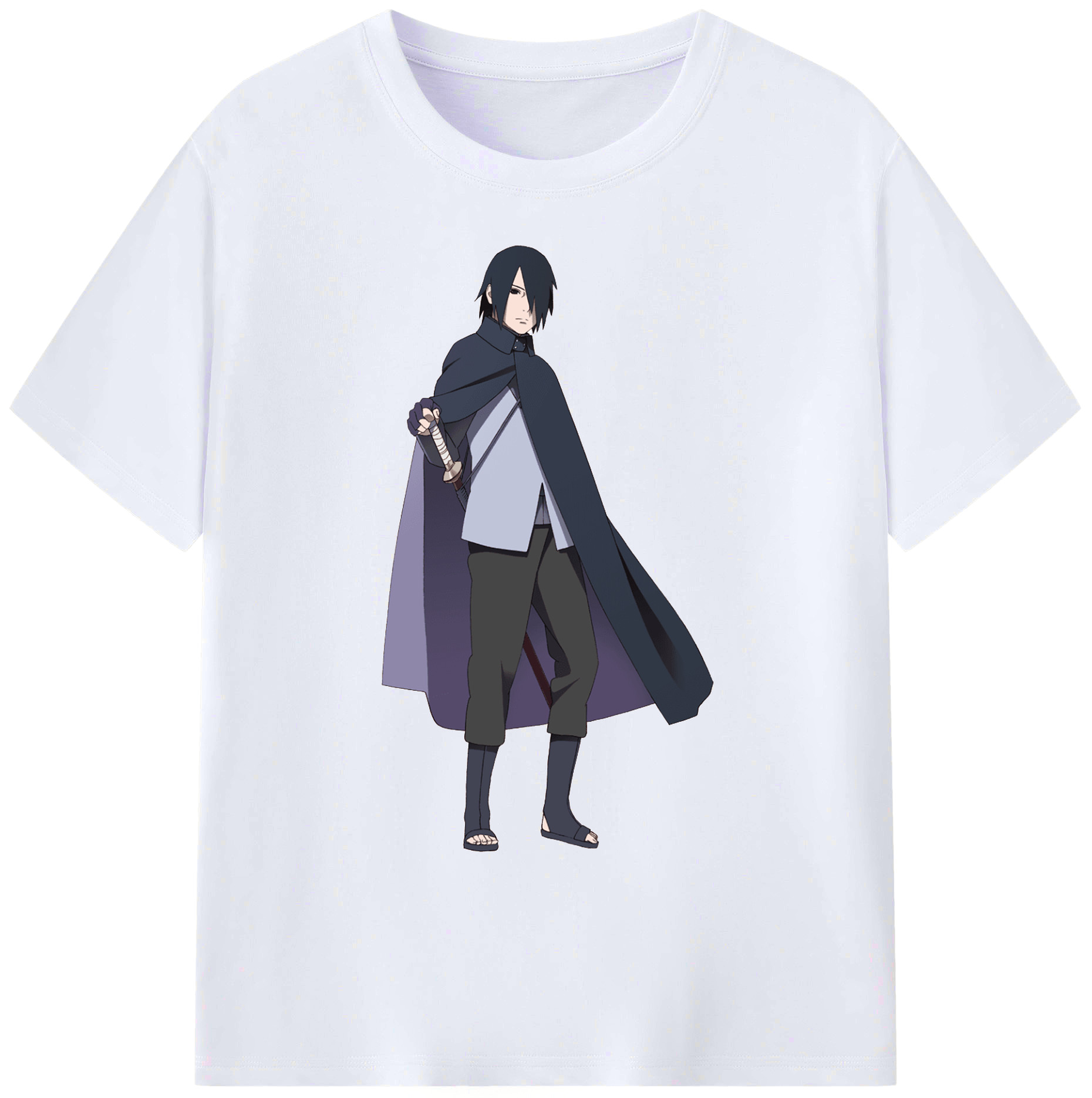 （画像用） NARUTO -ナルト- うちは サスケ Uchiha Sasuke 綿100％ メンズ半袖Tシャツ｜肌触りやわらか＆通気性
