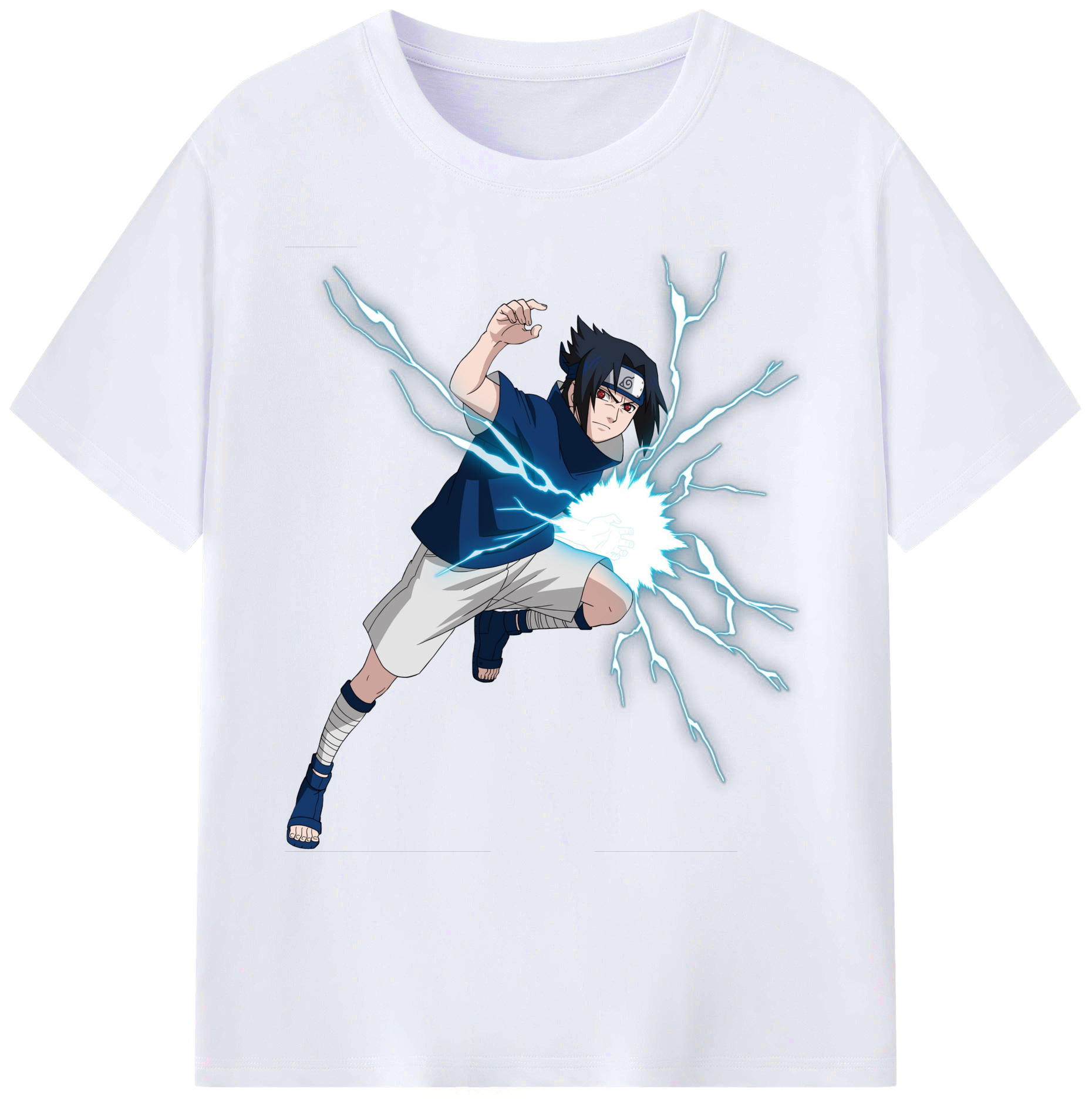 （画像用） NARUTO -ナルト- うちは サスケ Uchiha Sasuke 綿100％ メンズ半袖Tシャツ｜肌触りやわらか＆通気性