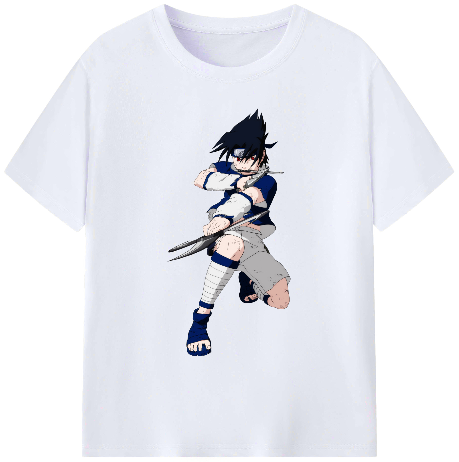 （画像用） NARUTO -ナルト- うちは サスケ Uchiha Sasuke 綿100％ メンズ半袖Tシャツ｜肌触りやわらか＆通気性