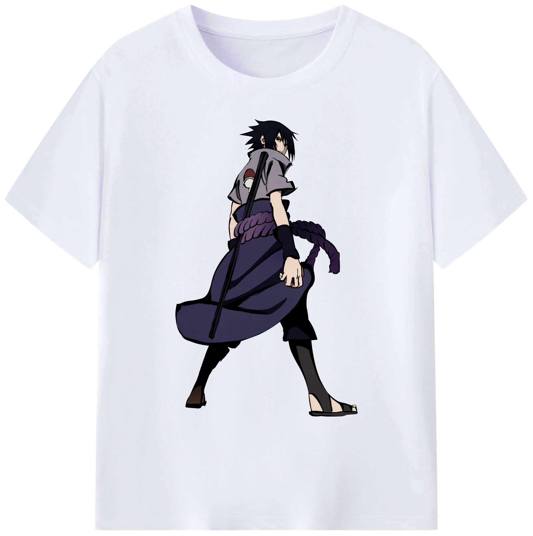（画像用） NARUTO -ナルト- うちは サスケ Uchiha Sasuke 綿100％ メンズ半袖Tシャツ｜肌触りやわらか＆通気性