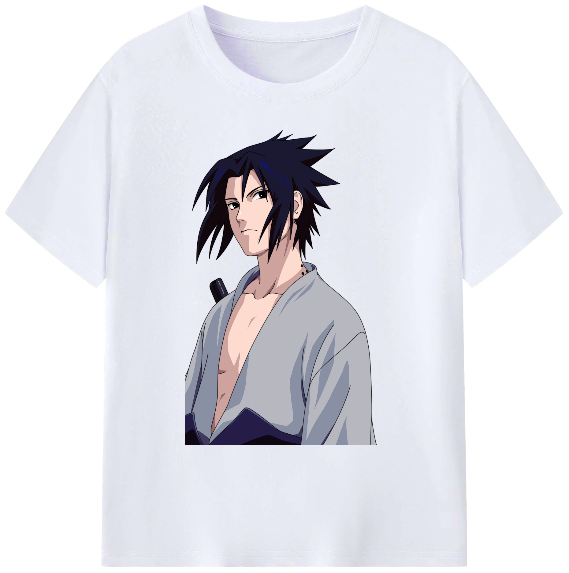 （画像用） NARUTO -ナルト- うちは サスケ Uchiha Sasuke 綿100％ メンズ半袖Tシャツ｜肌触りやわらか＆通気性